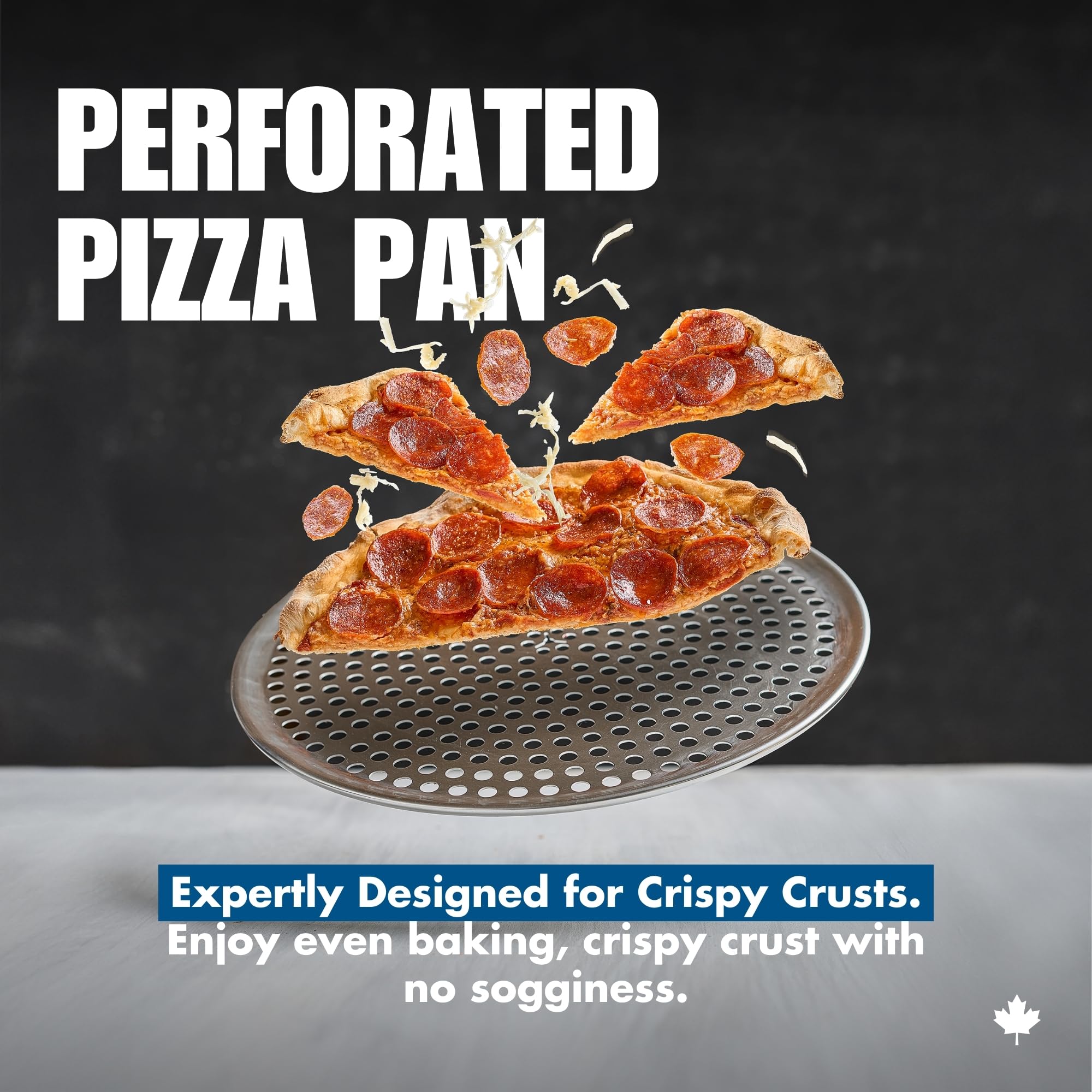Norjac Restaurant-Grade| Non-Stick 16-Inch Perforated Aluminum Pizza Pan, 2 Pack | Heavy-Duty Rust-Proof Oven Tray