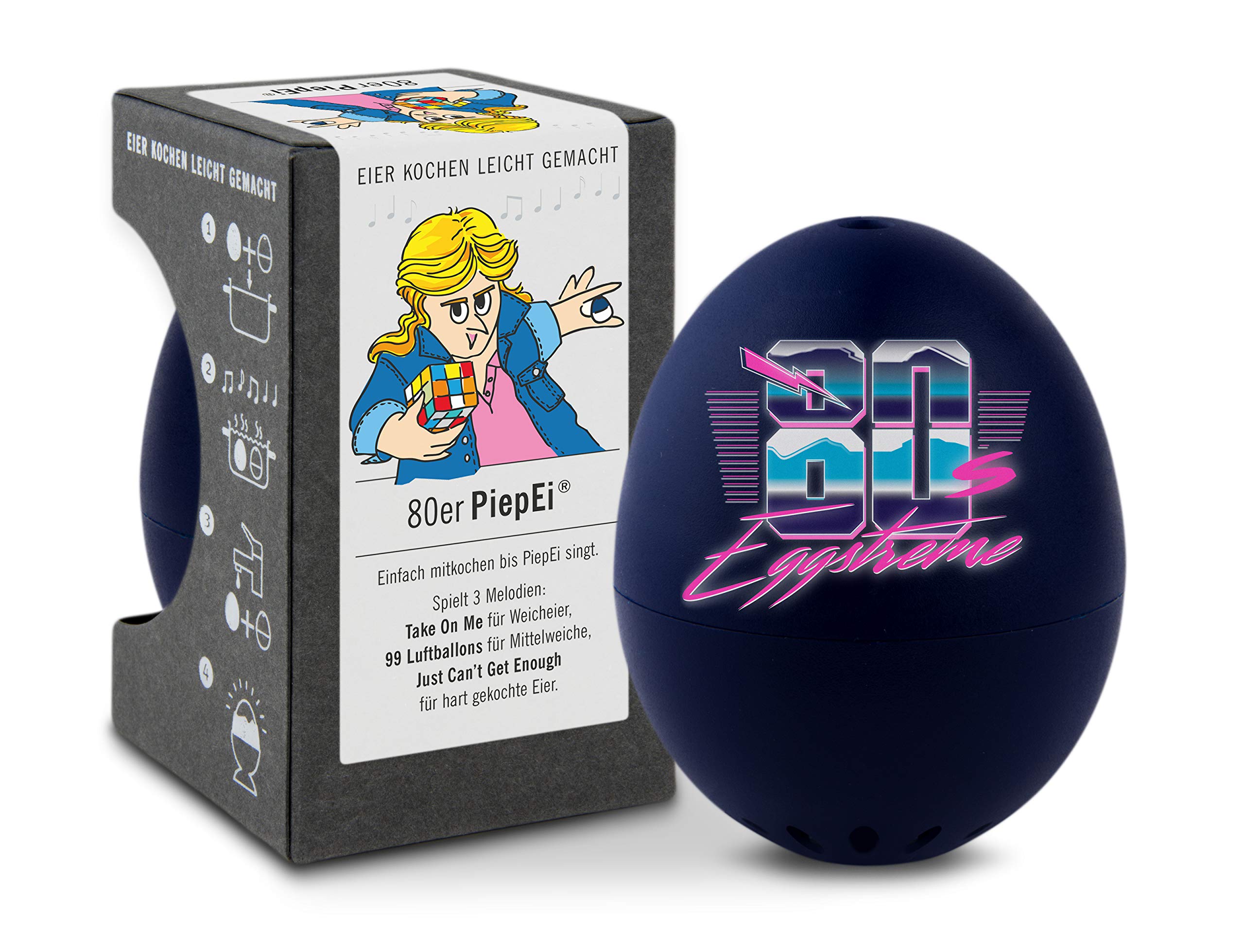 80s BeepEgg - Singing Floating Egg Timer - Boil Together with The Eggs - Egg Cooker for 3 Levels of doneness - BeepEgg with 3 melodies - Funny Musical Egg Timer - Brainstream
