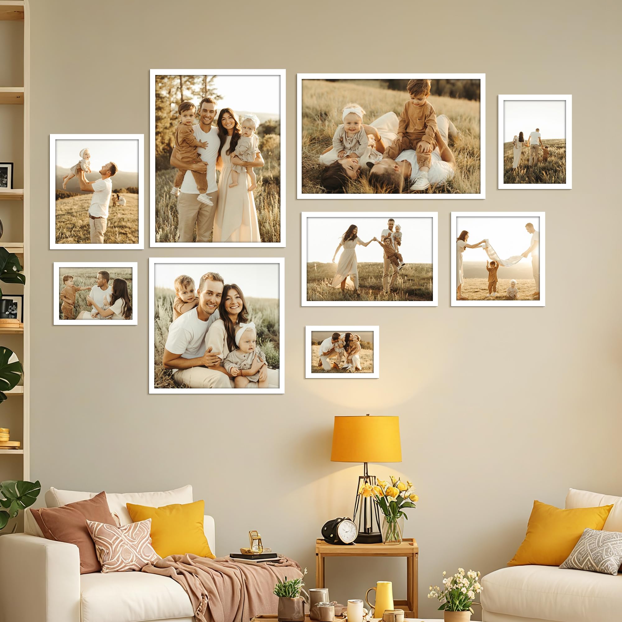 Giftgarden 6x6 Picture Frame White, 6 by 6 Thin Square Photo Frame for Gallery Wall Tabletop Display, Single