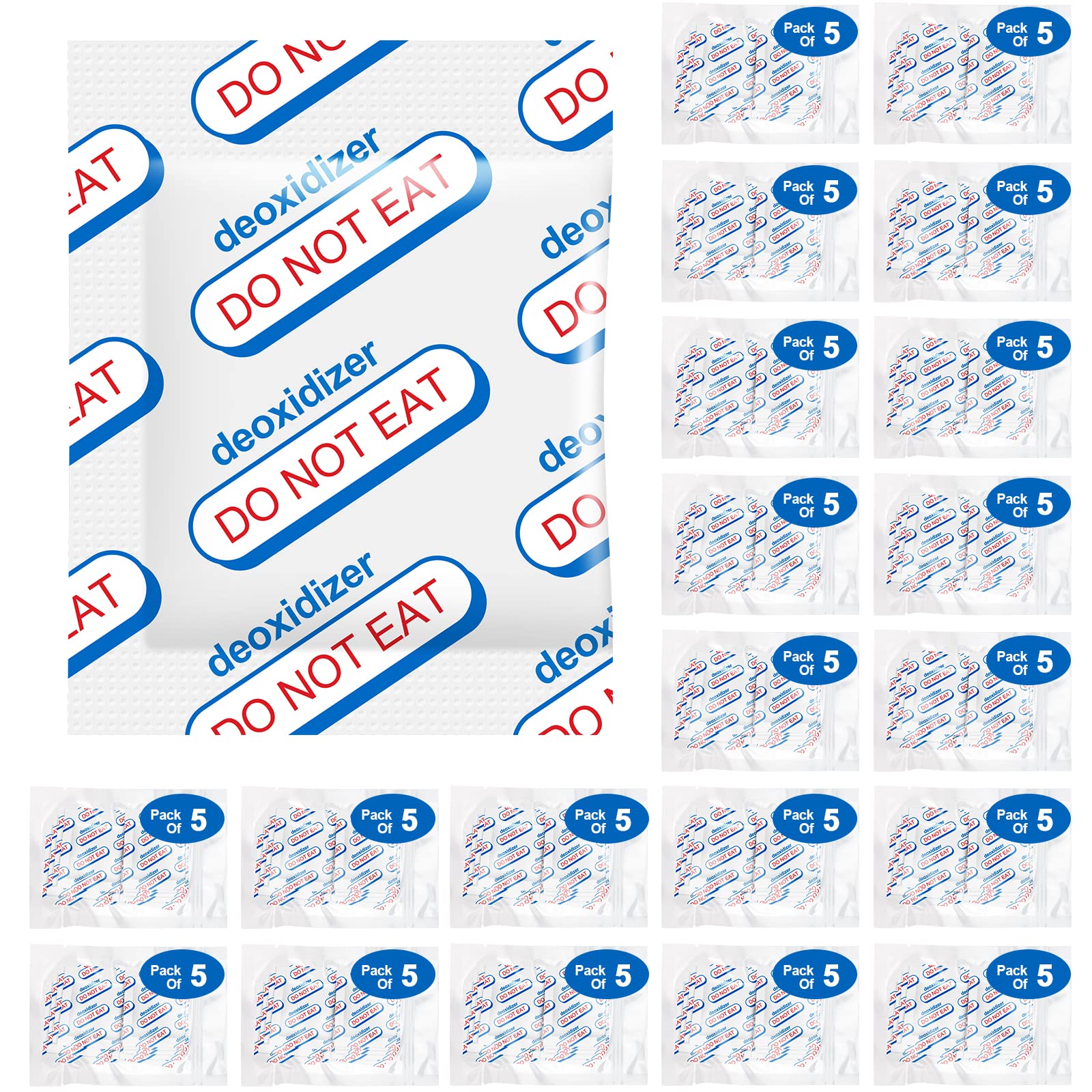 500cc Oxygen Absorbers for Food Storage - 100 Count (20x Packs of 5) - for Long Term Food Storage & Survival, Mylar Bags, Cannin