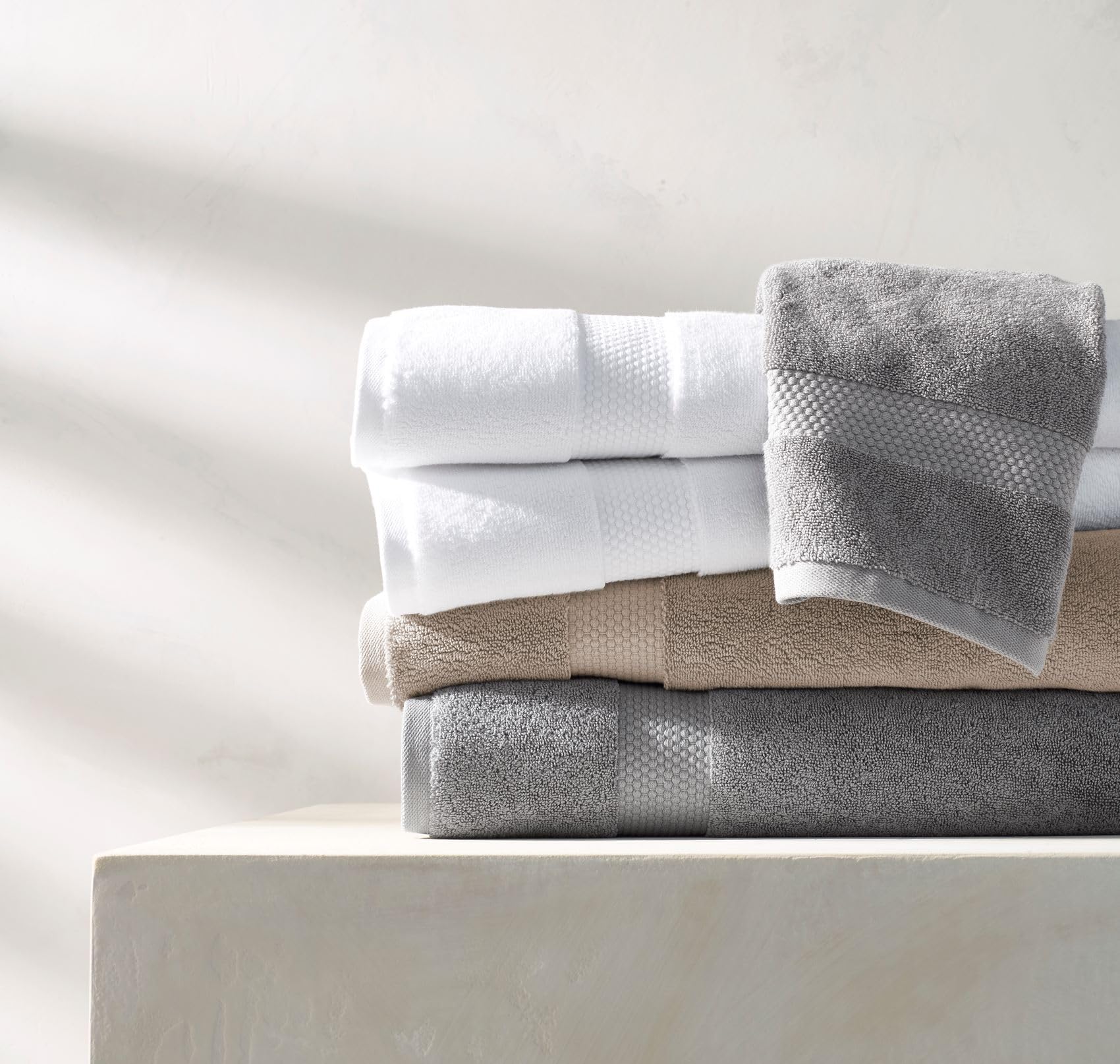 Kassatex Atelier Bath Towel 30'' X 54'' - 100% Turkish Cotton - Chalk