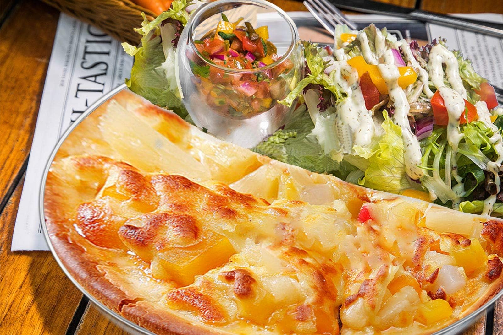 Yododo Pizza Pan Set Of 3, Stainless Steel Pizza Pie Pan Tray Platter Pizza Tray, Round Pizza Dish Plate For Oven Baking, Health