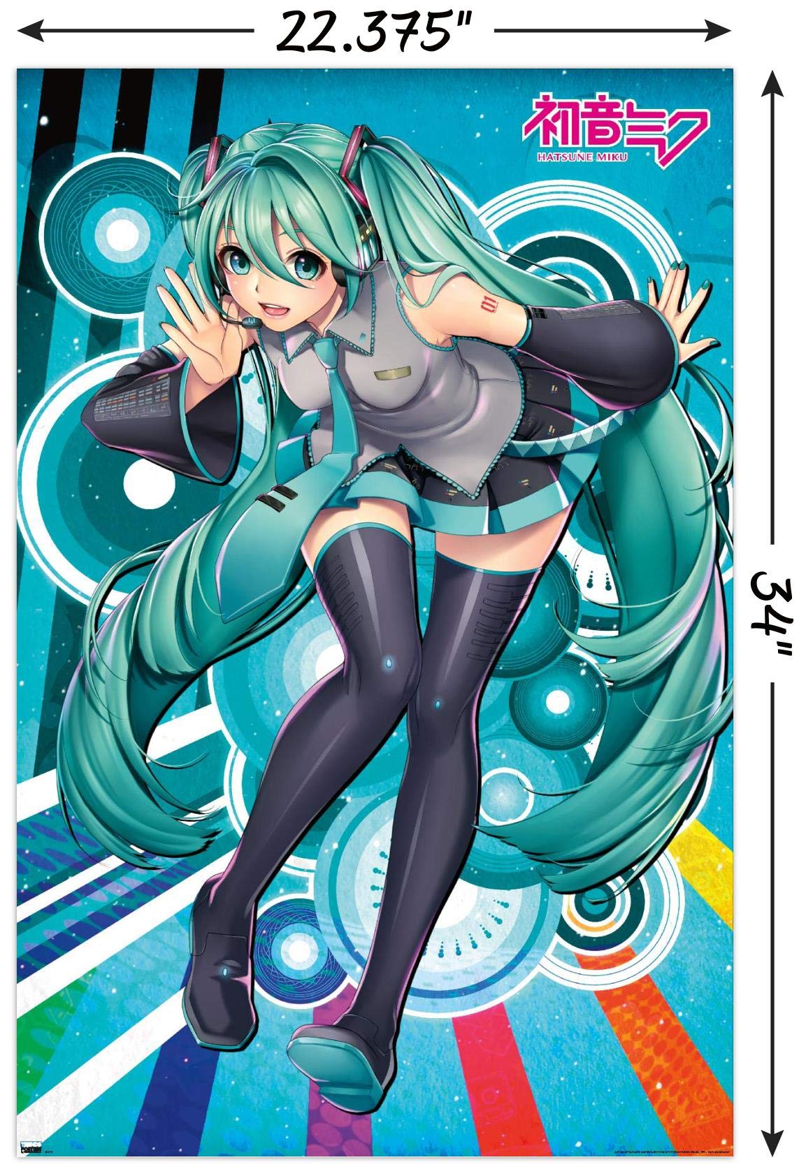 Trends International Hatsune Miku - Whisper Wall Poster, 22.37'' X 34.00'', Poster & Clip Bundle