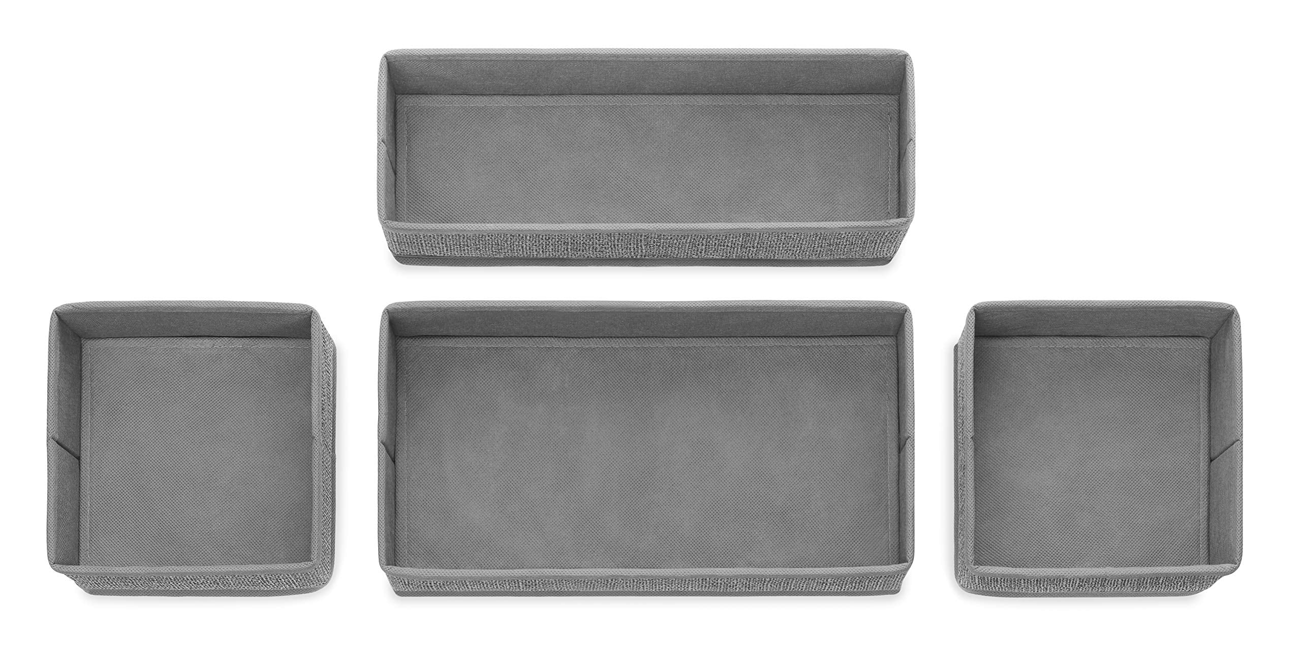 Whitmor 6283-9871 Set of 4-Crosshatch Gray Drawer Organizer