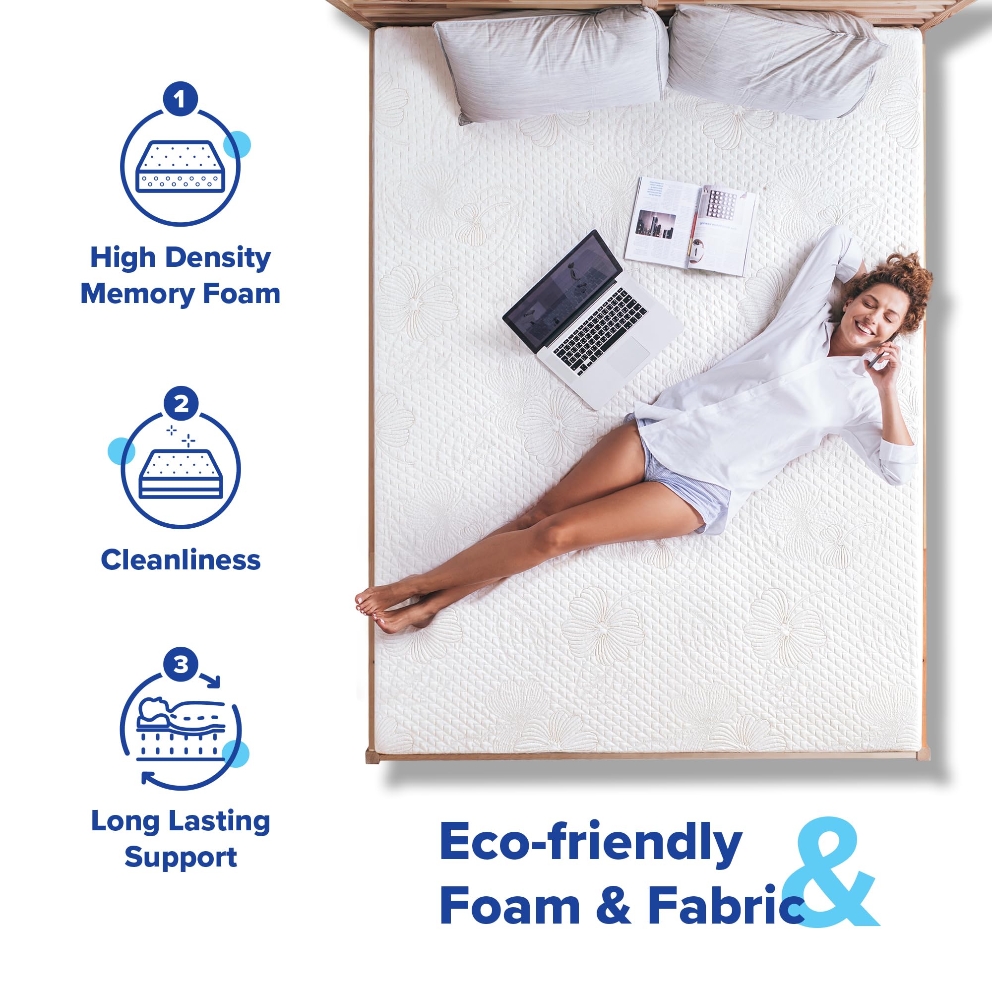 Olee Sleep Twin Mattress  8 Inch Gel Memory Foam Mattress  Gel Infused for Comfort and Pressure Relief  CertiPUR-US Certified  Bed-in-a-Box  Medium Firm  Twin Size