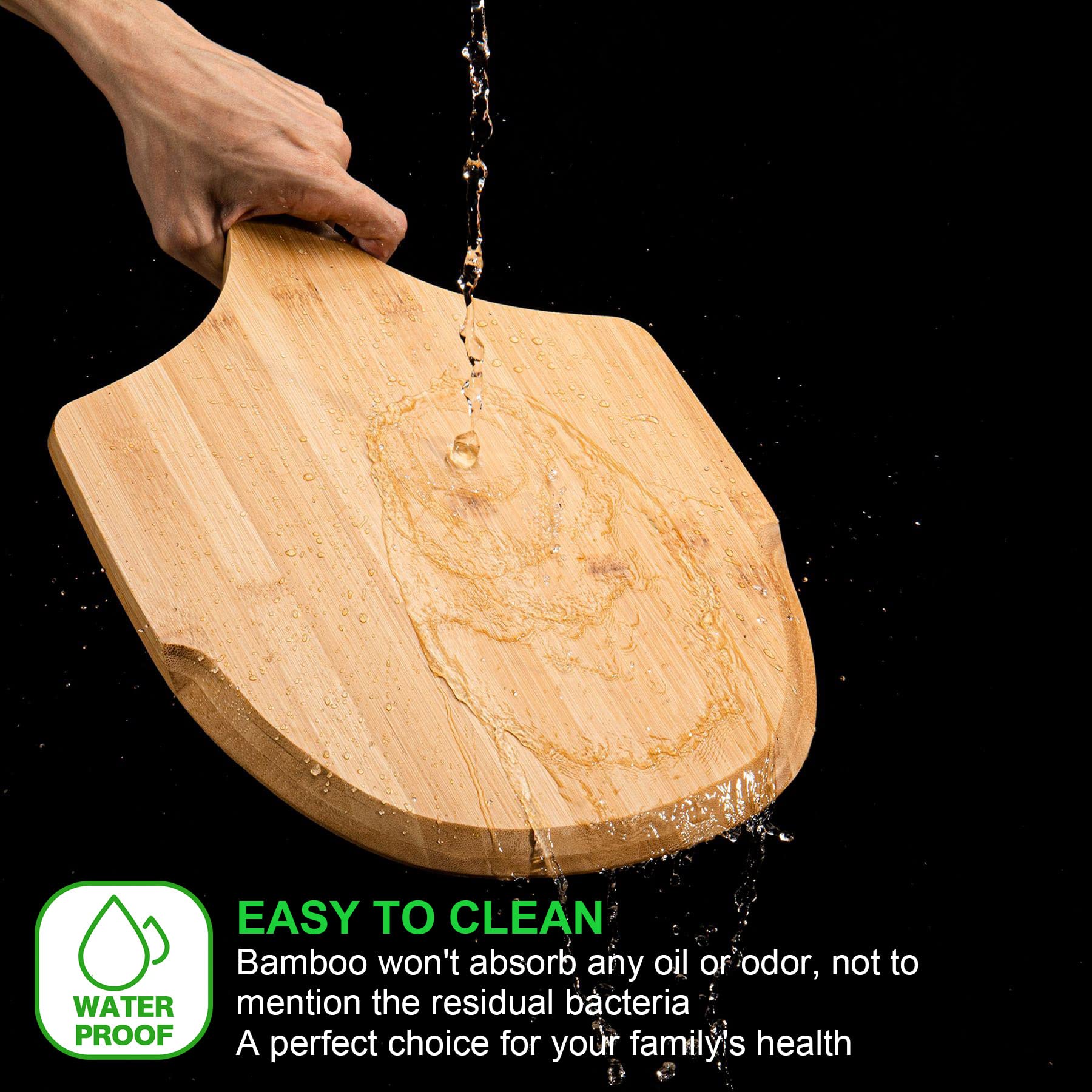 Lx Lermx Pizza Peel, Premium Bamboo Pizza Spatula Paddle Cutting Board Handle (Baking Pizza, Bread, Cutting Fruit, Vegetables, C