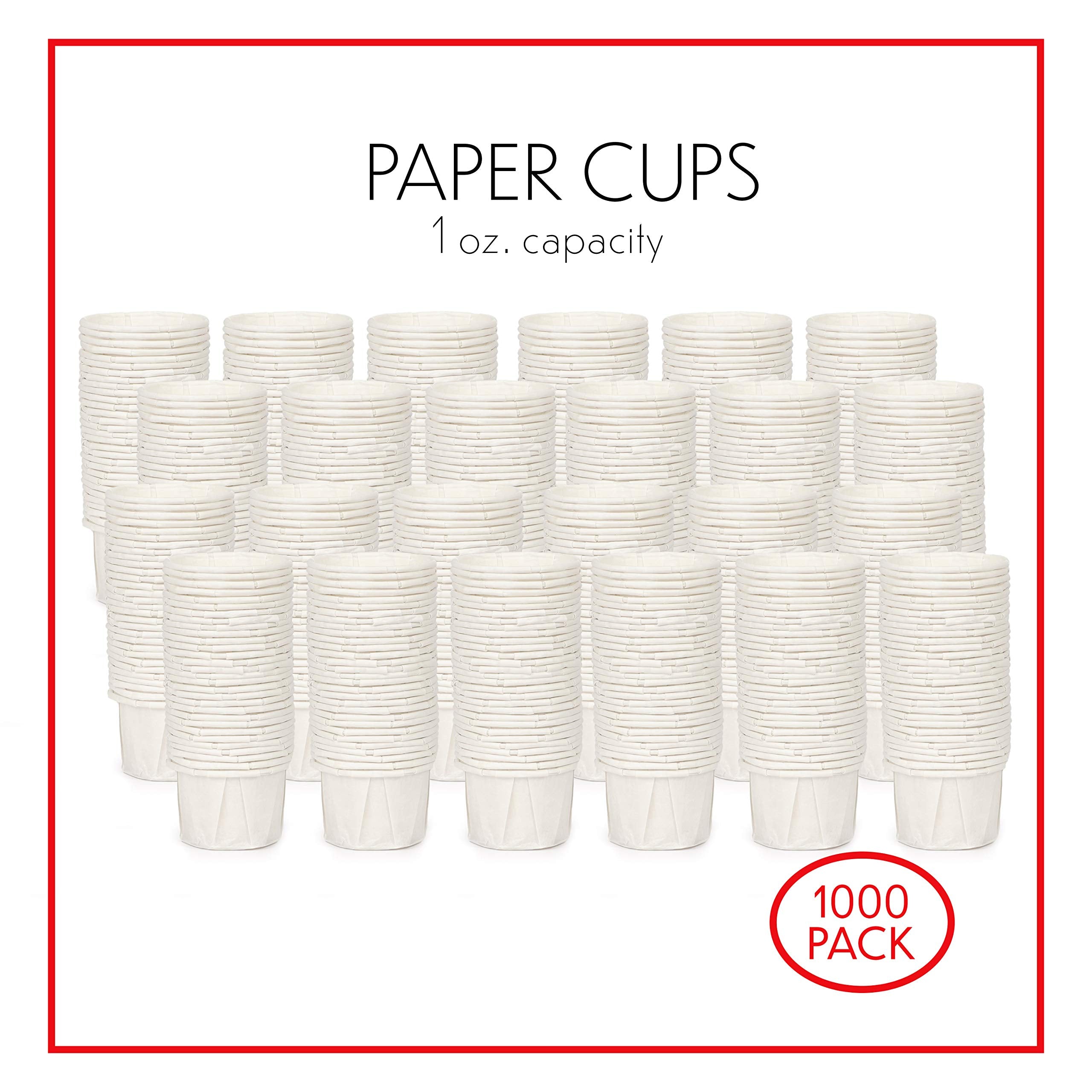 1 Oz Paper Cups- Paper Medicine Taster Ketchup Sacrament Paper Cups (Pack A - 1000 Pack)
