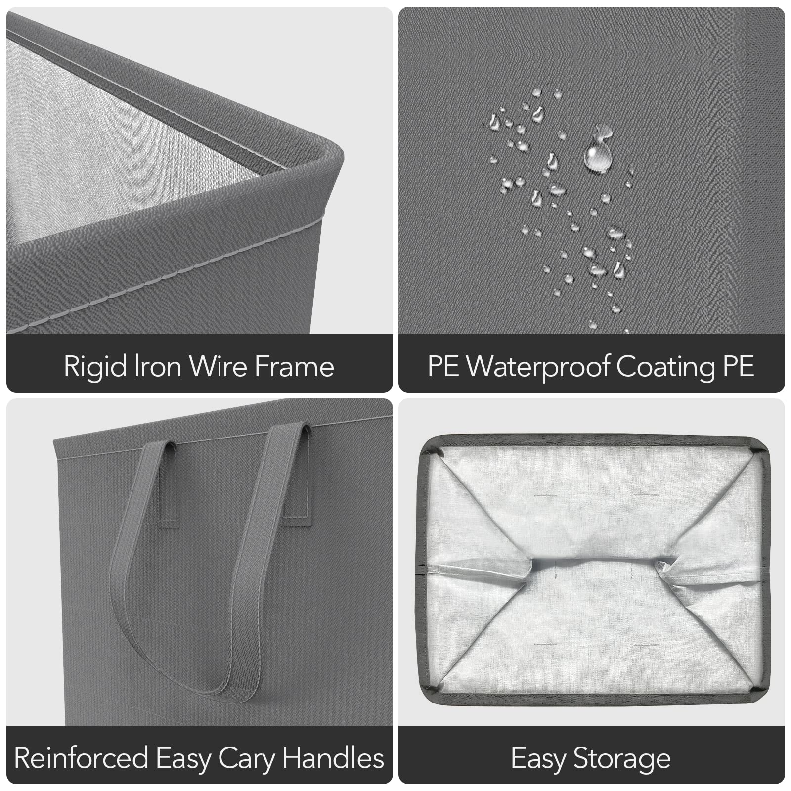 75L Large Laundry Hamper With Handles, Dirty Clothes Hamper For Bedroom Waterproof, Freestanding Tall Laundry Basket Waterproof,