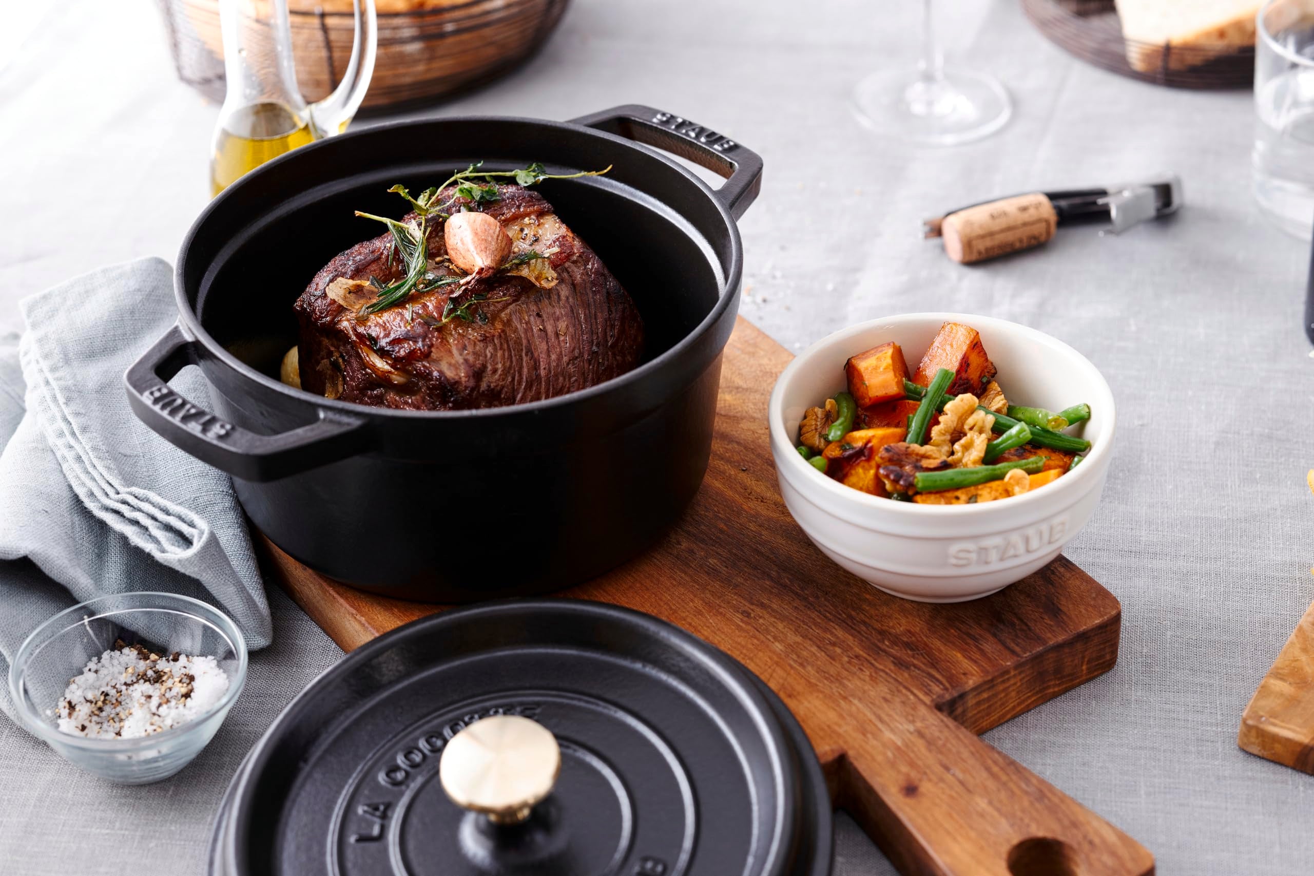 Staub Round Cast Iron Cocotte Black, 2.25 Qt, 40509-487-0