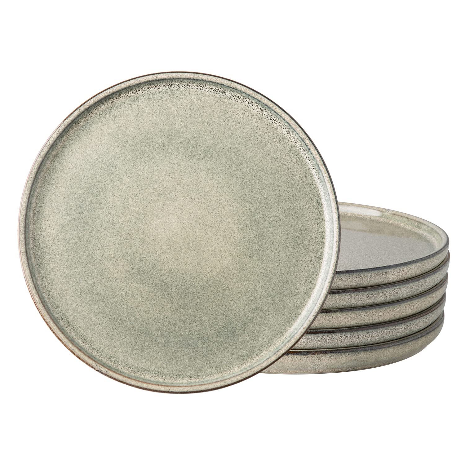 Amorarc Dinner Plates Set Of 6, 10.5 Inch Reactive Glaze Ceramic Plates Set, Microwave, Dishwasher Safe, Scratch Resistant, Mode