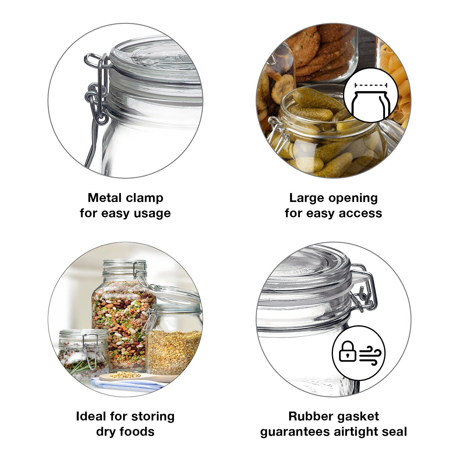 Bormioli Rocco Fba_450492799 Fido Clear Jar, 169 Oz, 5 L