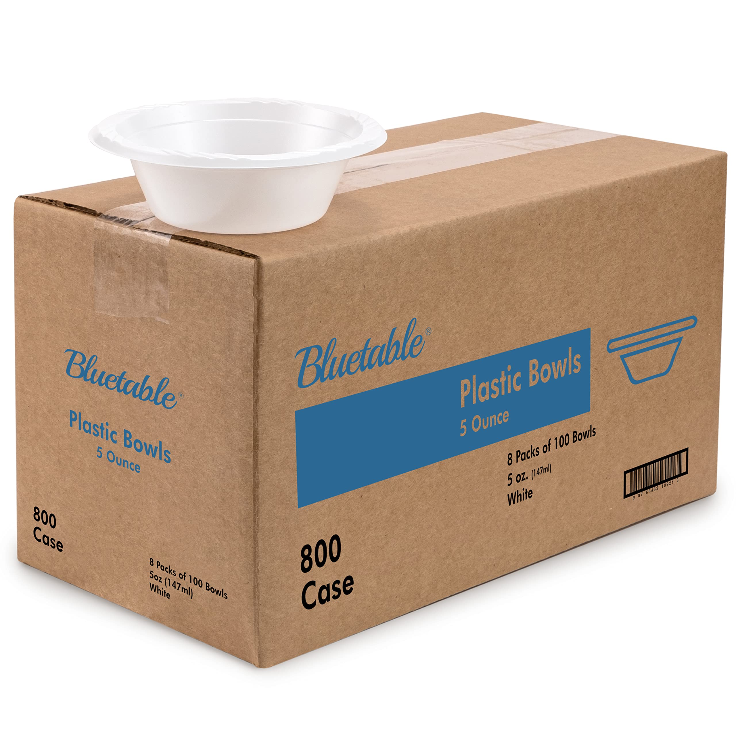 Bluetable 5 oz Bowls Plastic Small Bulk Case Pack (800 Count) Disposable Bowl White  for Party Dessert Mini Bowls Soup & Horder