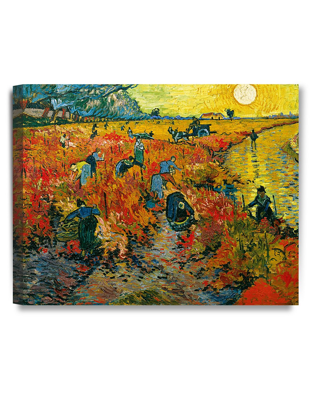 Decorarts - The Red Vineyards, Vincent Van Gogh Art Reproduction. Giclee Canvas Prints Wall Art For Home Decor 20X16, Depth 1.5