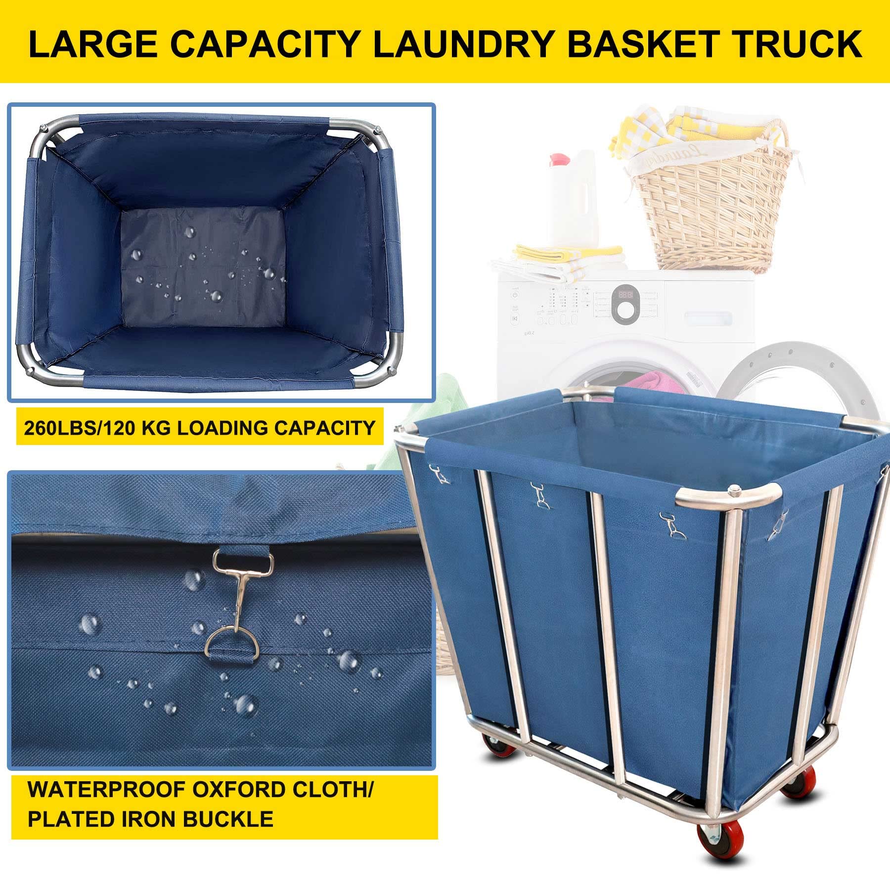 Laundry Cart Commercial,10 Bushel (350L) Large Industrial Rolling Laundry Hamper With 4 Inch Wheels,Home Heavy Duty Laundry Bask