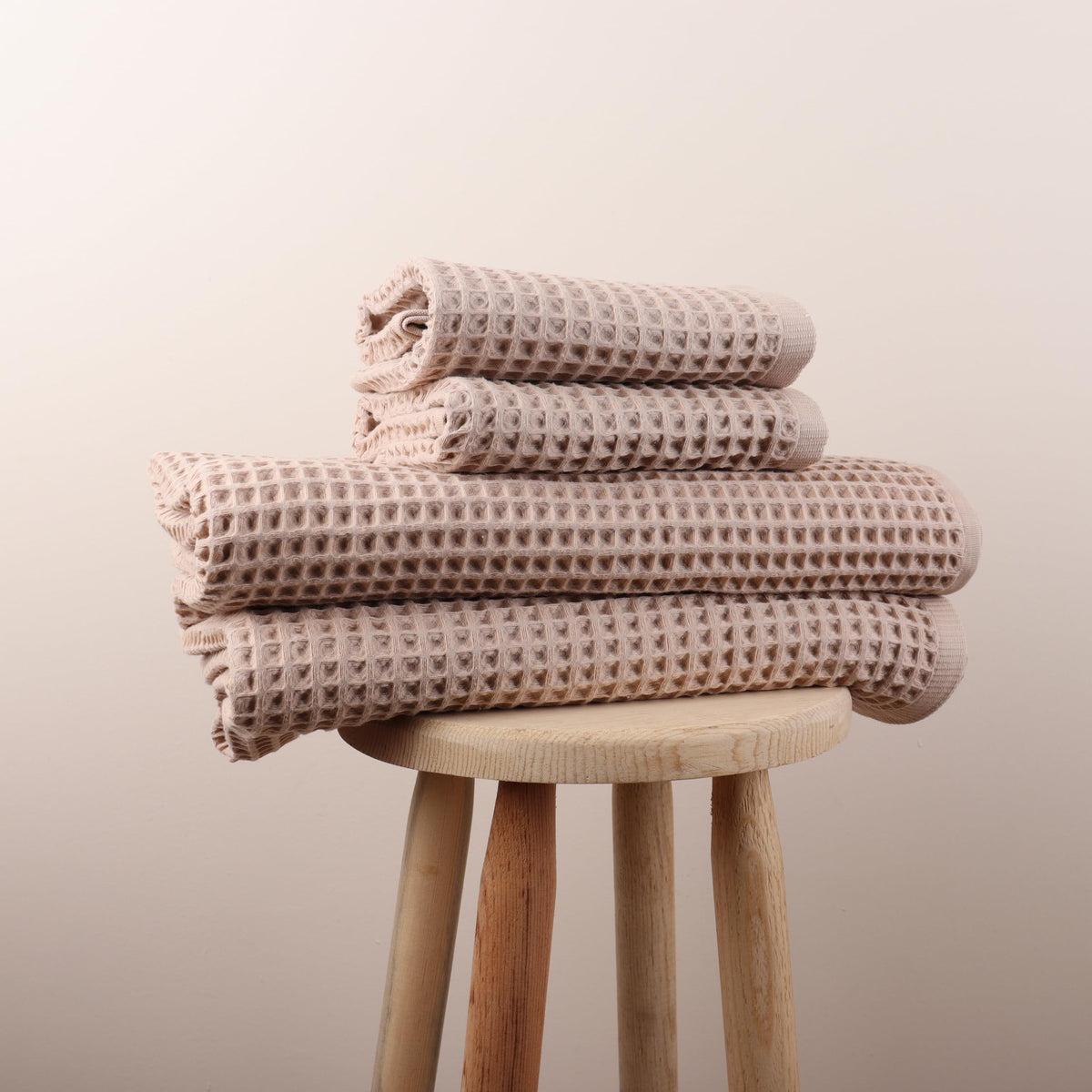 Pskl - 4 Pieces Waffle Towel Sets For Bathroom, Premium Organic Turkish Cotton 2 Hand Towels 2 Bath Towels Set (Anthracithe)