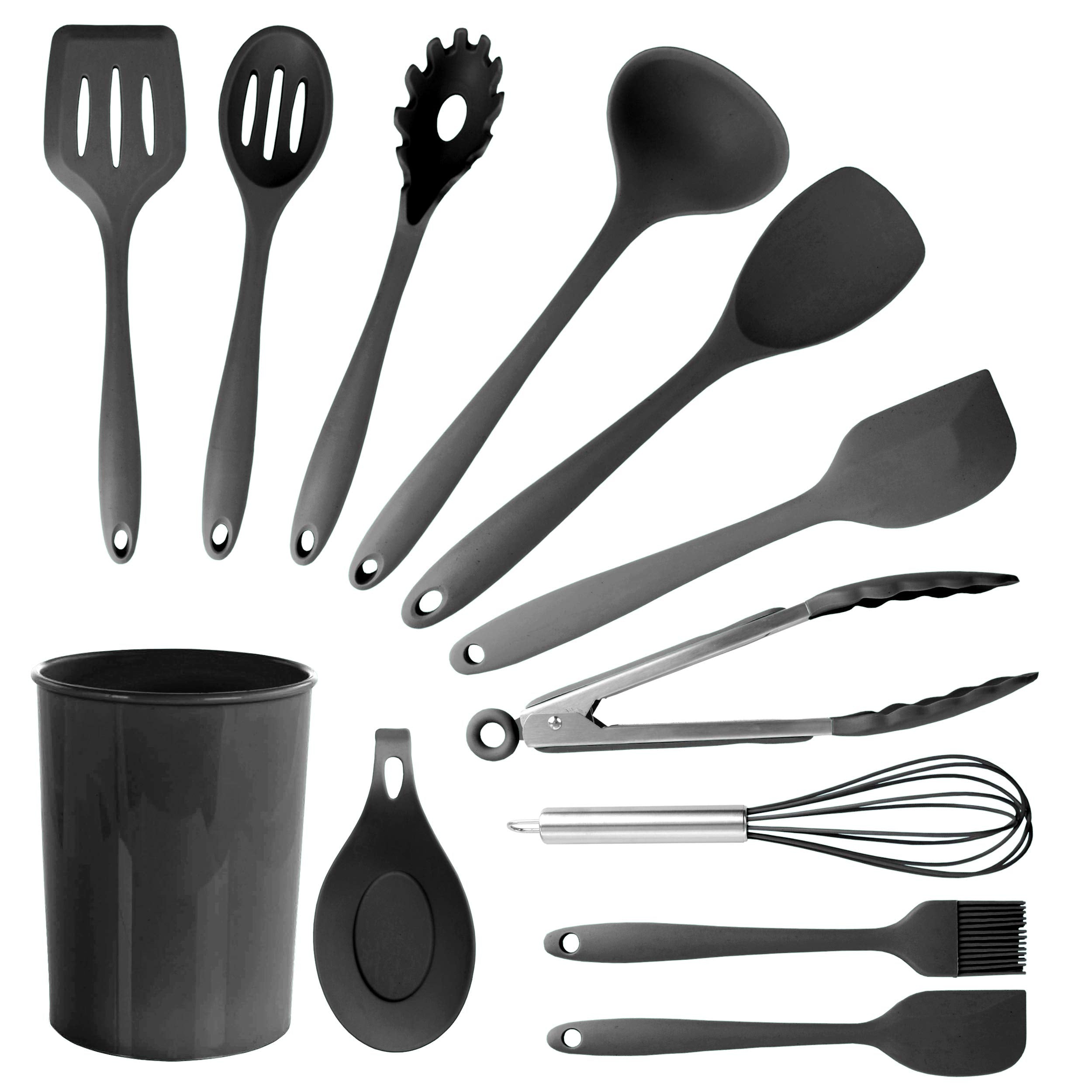 MegaChef Tool Cookware Utensil Set, 12 Piece, Black