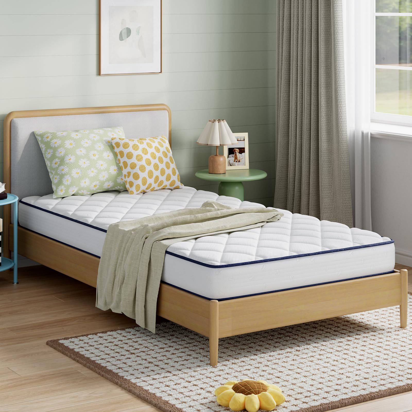 Novilla 6 Inch Twin Xl Mattress,Bonnell Spring Mattresses For Spine Support, Xl Twin Mattress In A Box With Cooling Adaptive Foa