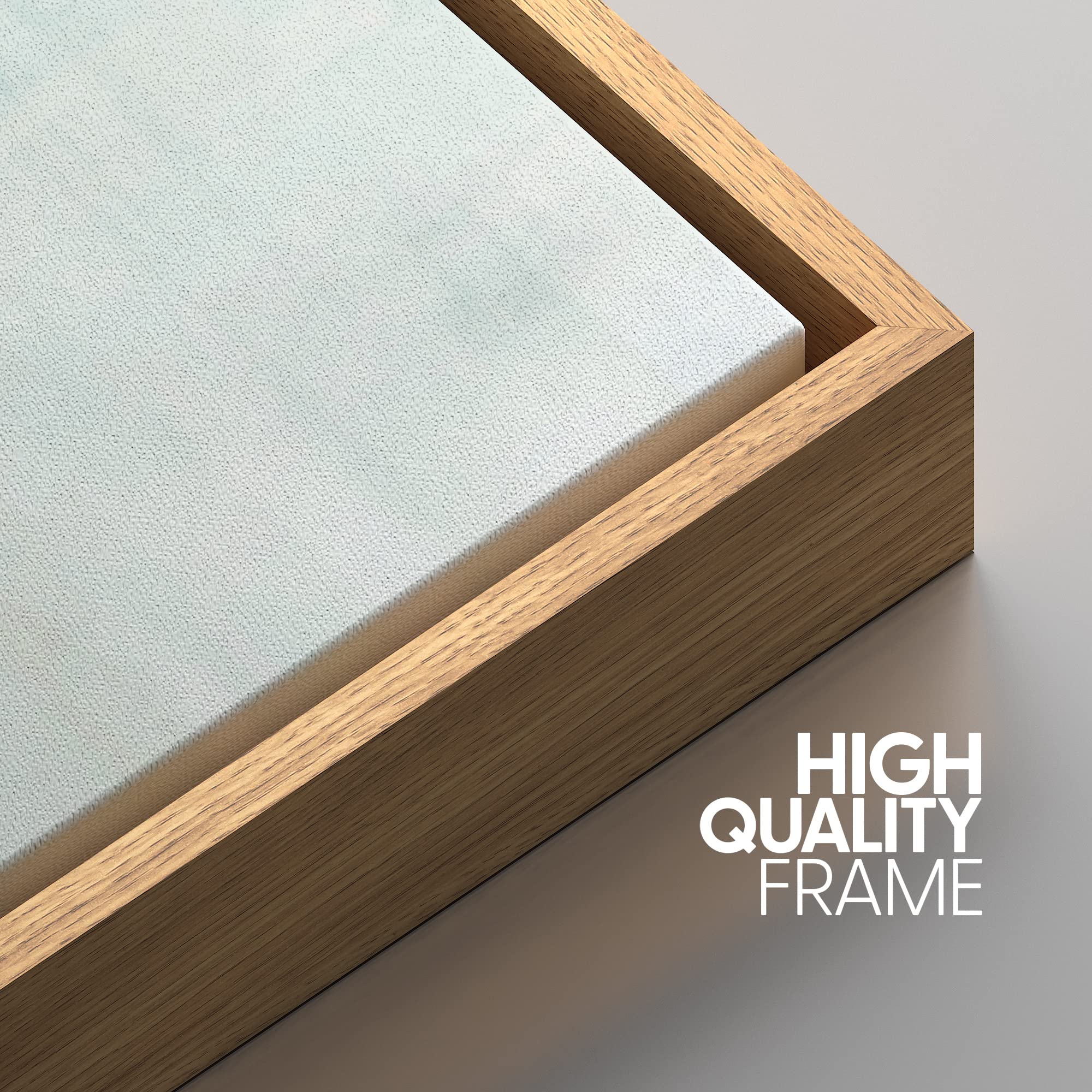 Idea4Wall Framed Canvas Print Wall Art Mid-Century Pastel Teal Gray Watercolor Collage Abstract Shapes Illustrations Modern Art