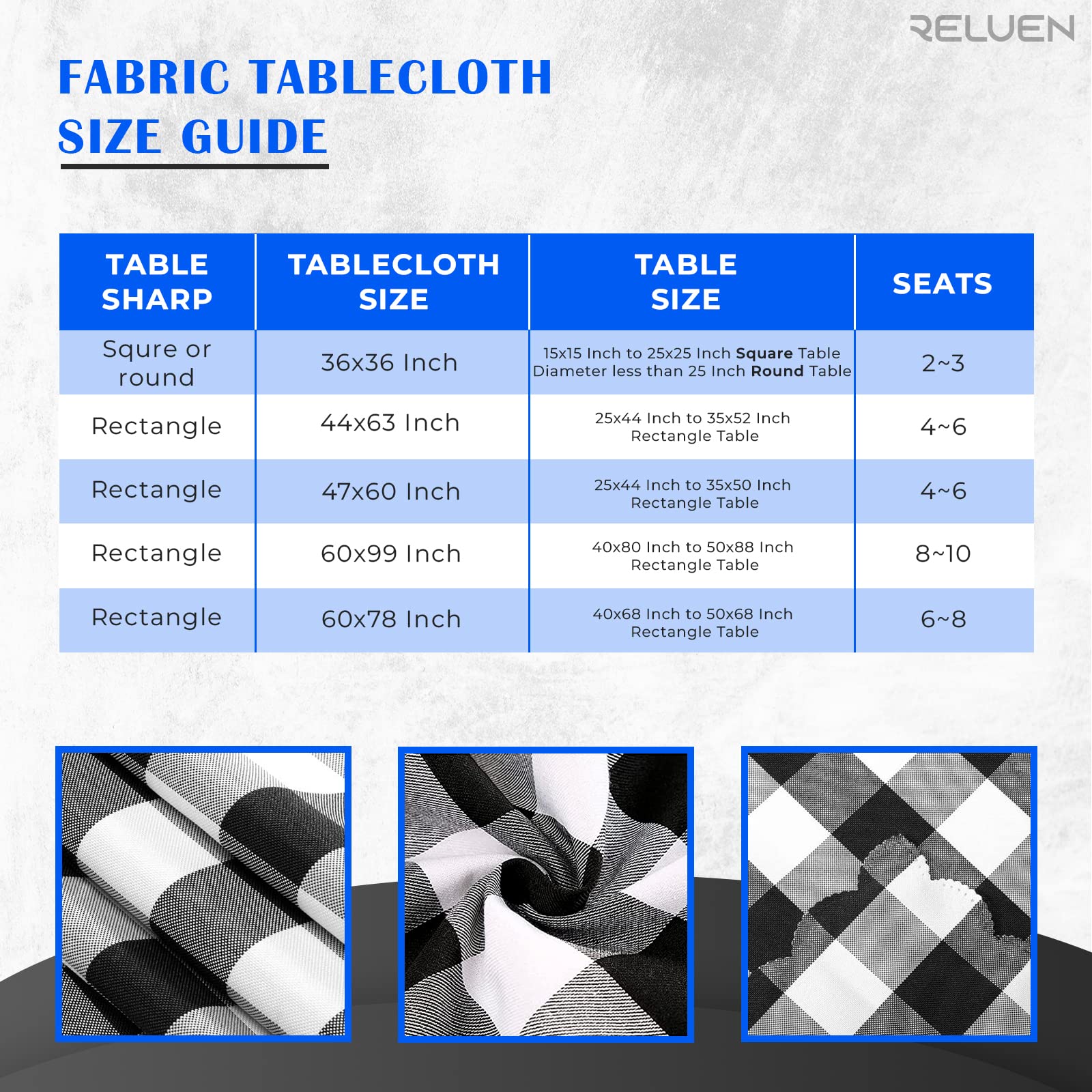 Black And White Buffalo Plaid - 35X35 Inches Small Square Tablecloth For Round Coffee Table Polyester Washable Tablecloth Home K