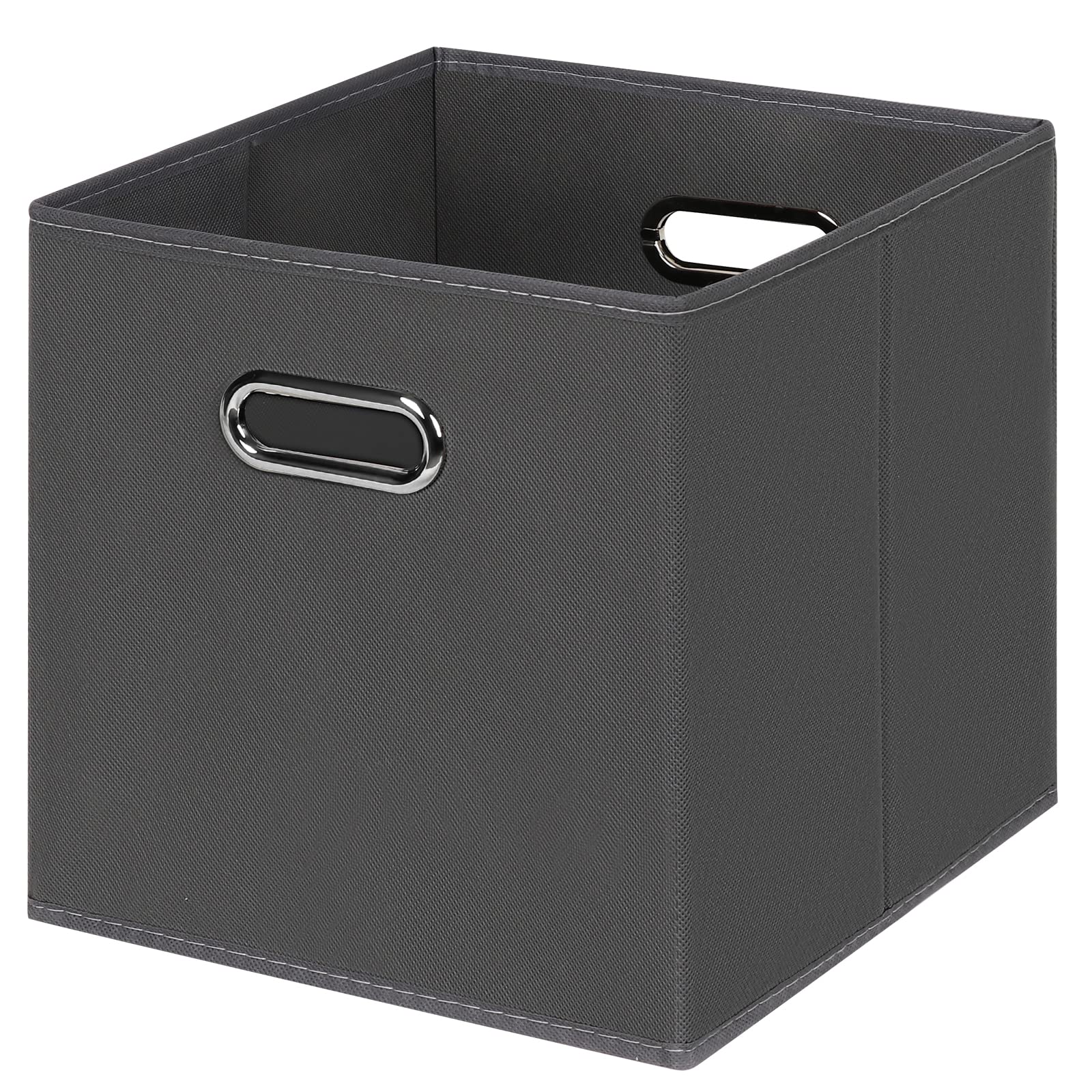 Heayeeg Black Foldable Storage Cubes Bins, Fabric Storage Box Cubes Organizer Baskets With Dual Handles For Home Organizer(Grey)
