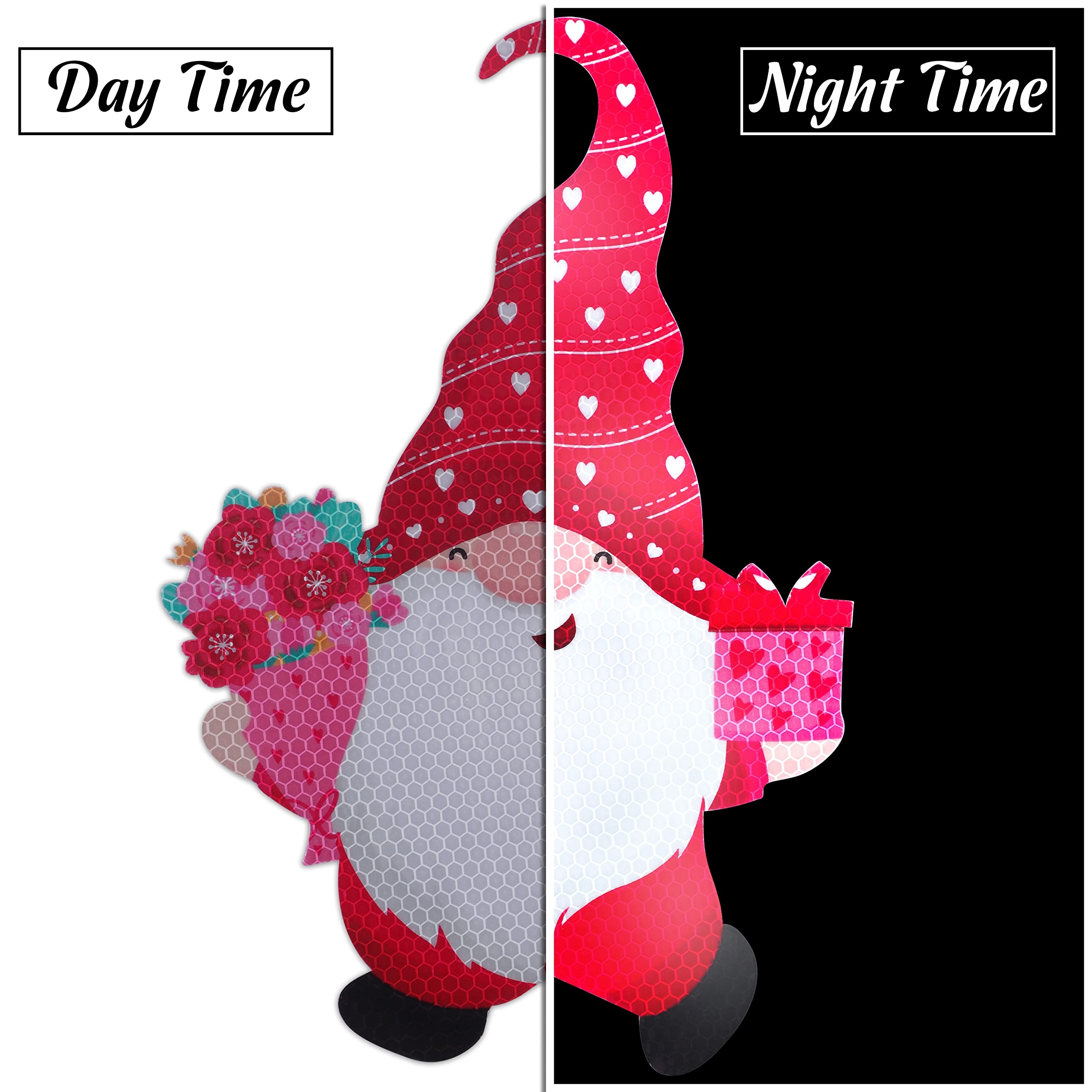 29PCS Valentines Day Car Refrigerator Decorations - Reflective Valentine Gnome Heart Magnets Decor Party Ornaments Accessories