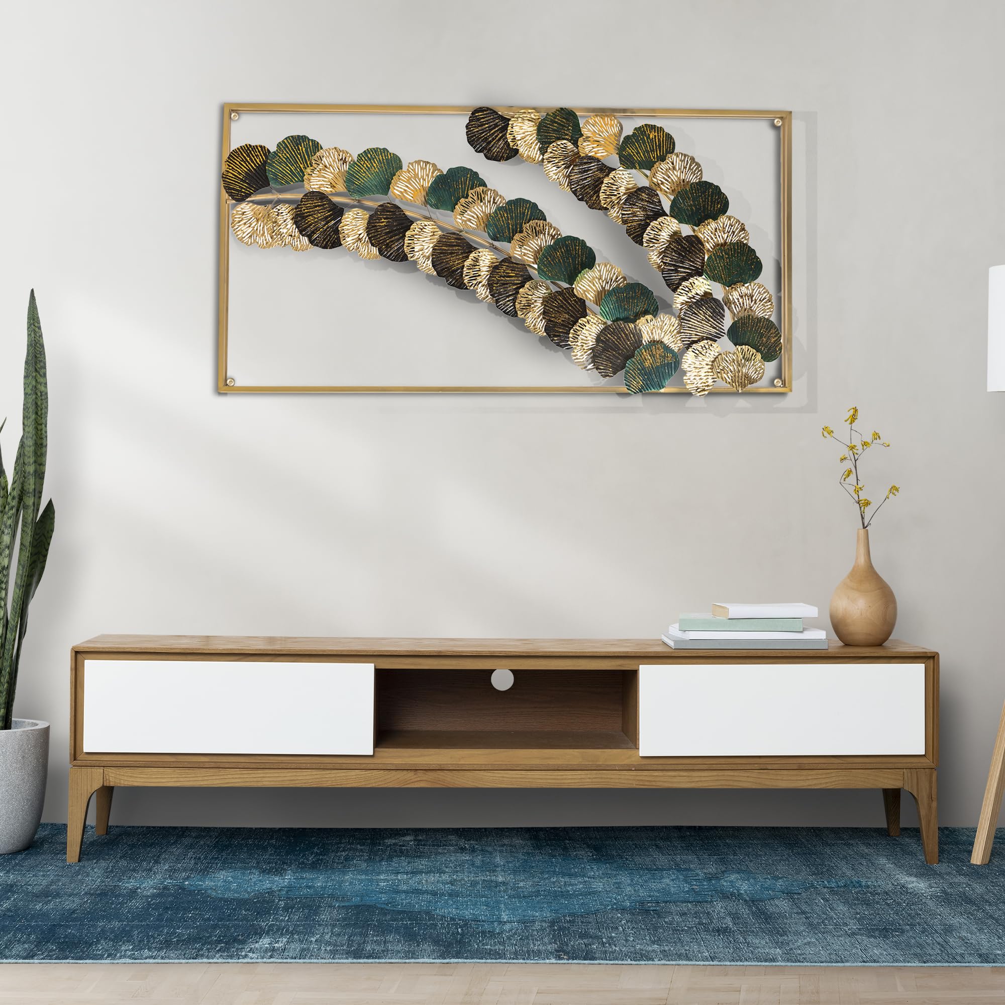 Decorative India Metal Leaf Pattern Abstract Wal Art For Living Room Decorative Wall Sculpture For Home Dcor