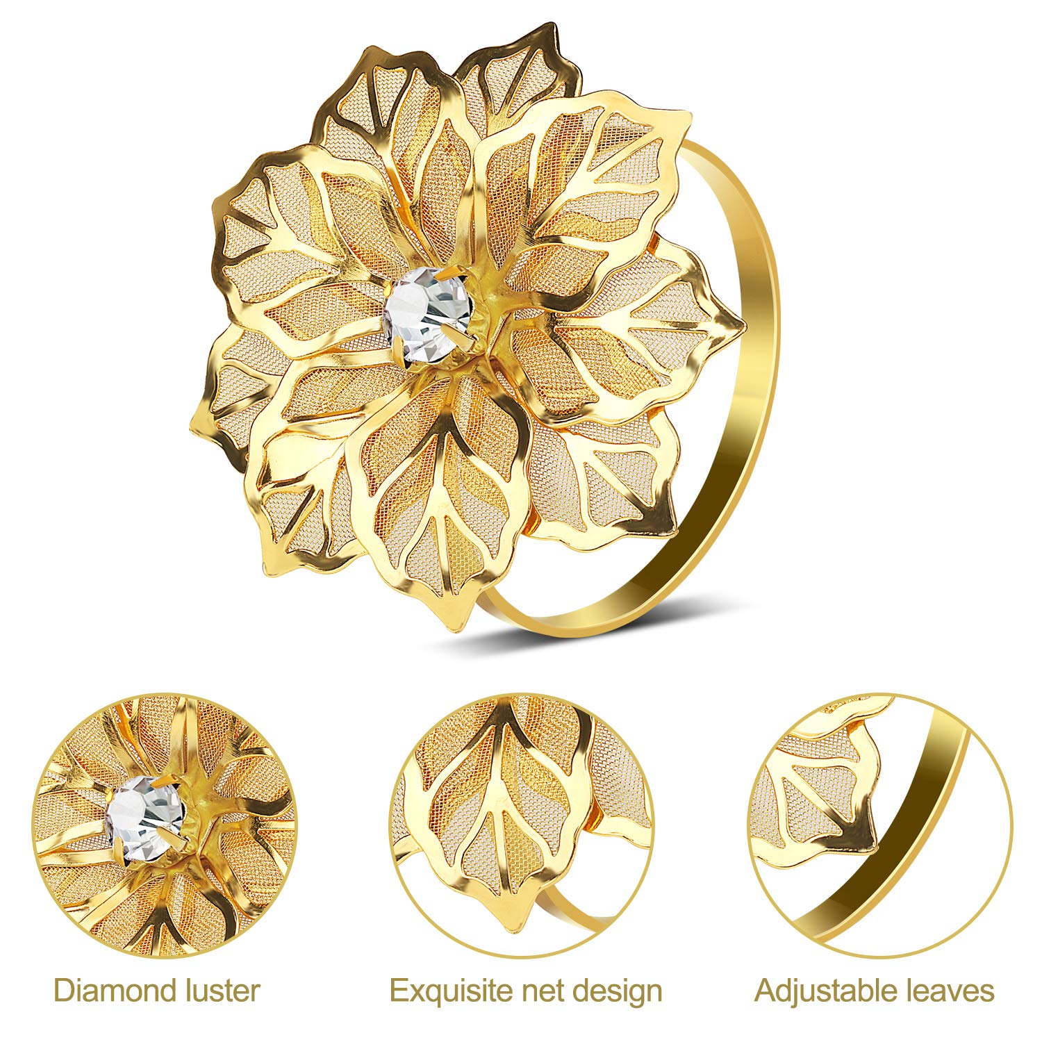 Kposiya Christmas Napkin Rings Set Of 12,Napkin Rings Holders For Christmas Dinning Table Setting-Wedding Receptions, Christmas,