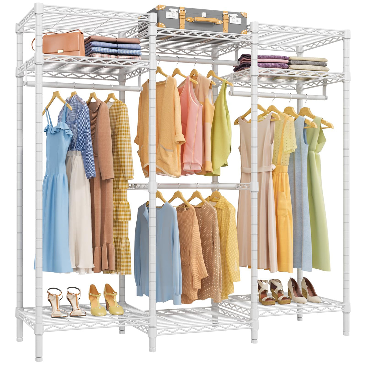 Vipek V5I Garment Rack Bedroom Armoires Freestanding Closet Organizer, Portable Wardrobe Closet Heavy Duty Clothing Rack With 8