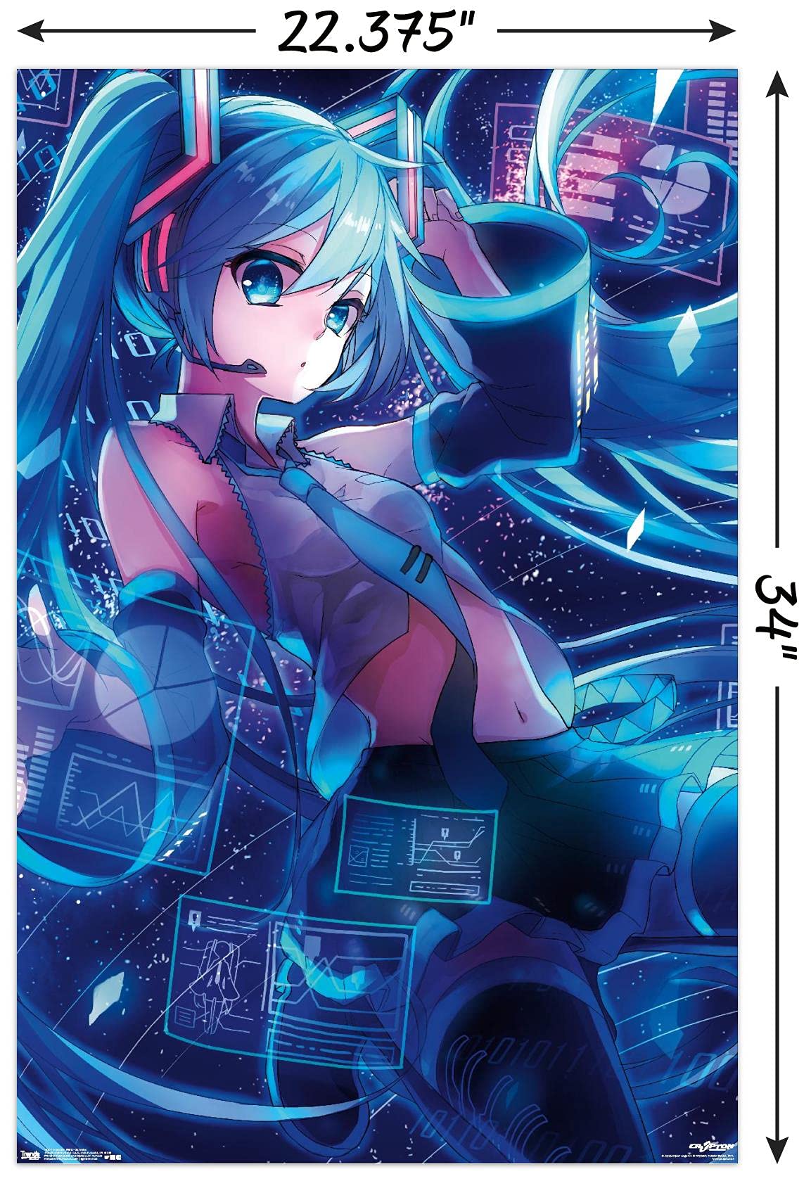 Trends International Hatsune Miku - Screens Wall Poster, 22.375'' X 34'', Unframed Version