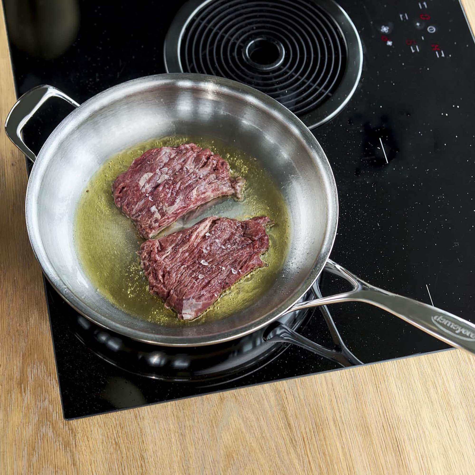 Demeyere Atlantis Proline 12.6-Inch Stainless Steel Fry Pan With Helper Handle