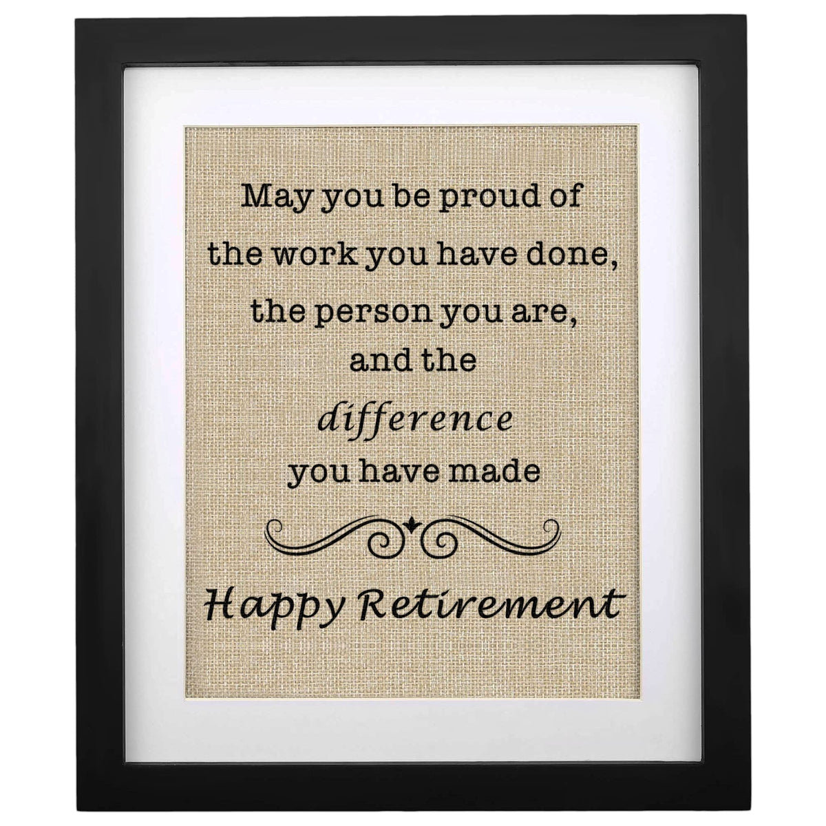 FACEINSE Framed Retirement Burlap Print Happy Retirement Gifts for Wom ...