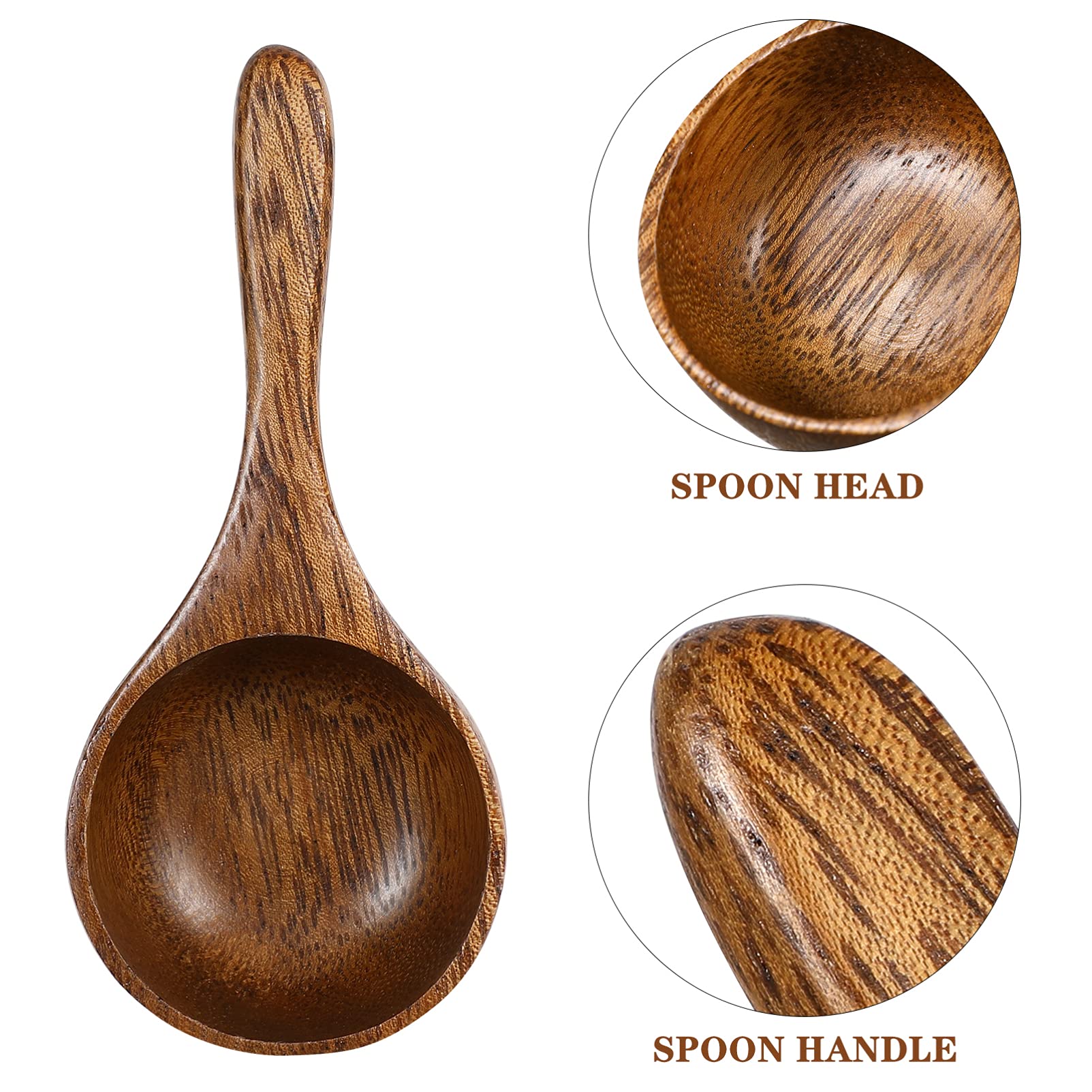 Yardwe 2Pcs Wooden Measuring Spoon, Acacia Wood Mini Coffee Scoop, Wooden Spoon Measuring Spoon For Coffee Beans Or Tea
