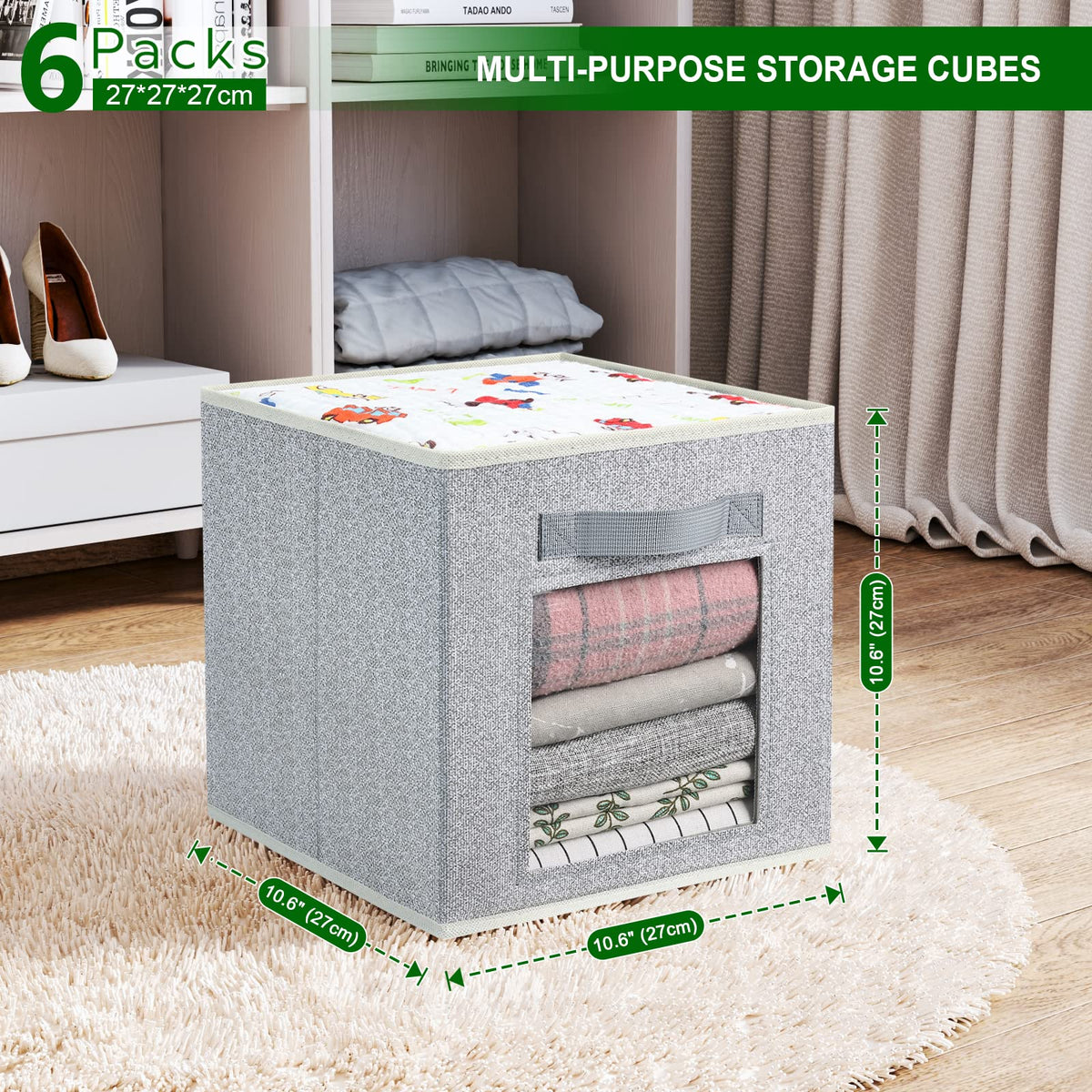 Homsorout Linen Closet Organizers And Storage - 6 Pack Cube Storage Bi ...