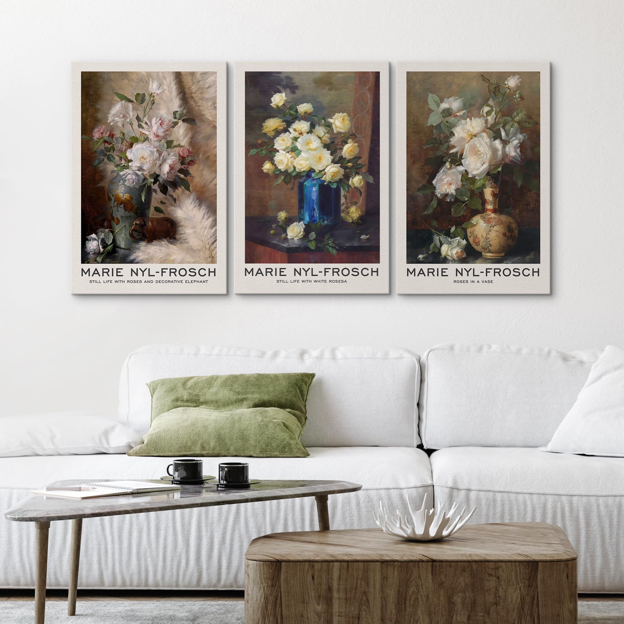 Wall26 Canvas Print Wall Art Set Marie Nyl-Frosch Inspired Floral Still Life Illustrations Modern Art Decorative Floral Botanica
