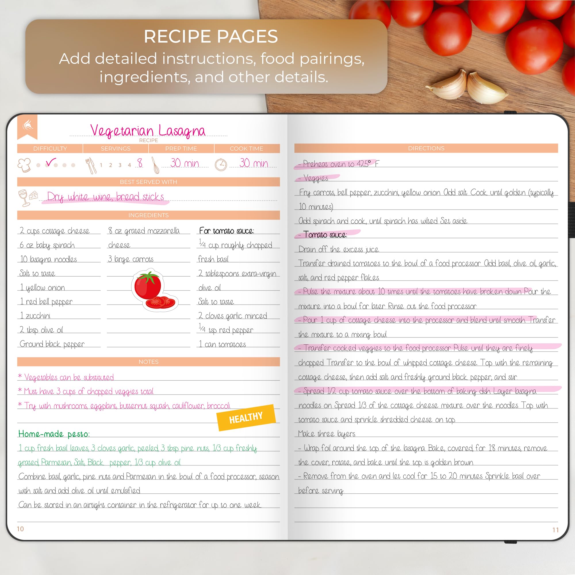 Clever Fox Recipe Book - Make Your Own Family Cookbook & Blank Recipe Notebook Organizer  Empty Cooking Journal to Write in Recipes  A5 Hardcover  Stores 60 Recipes - Black