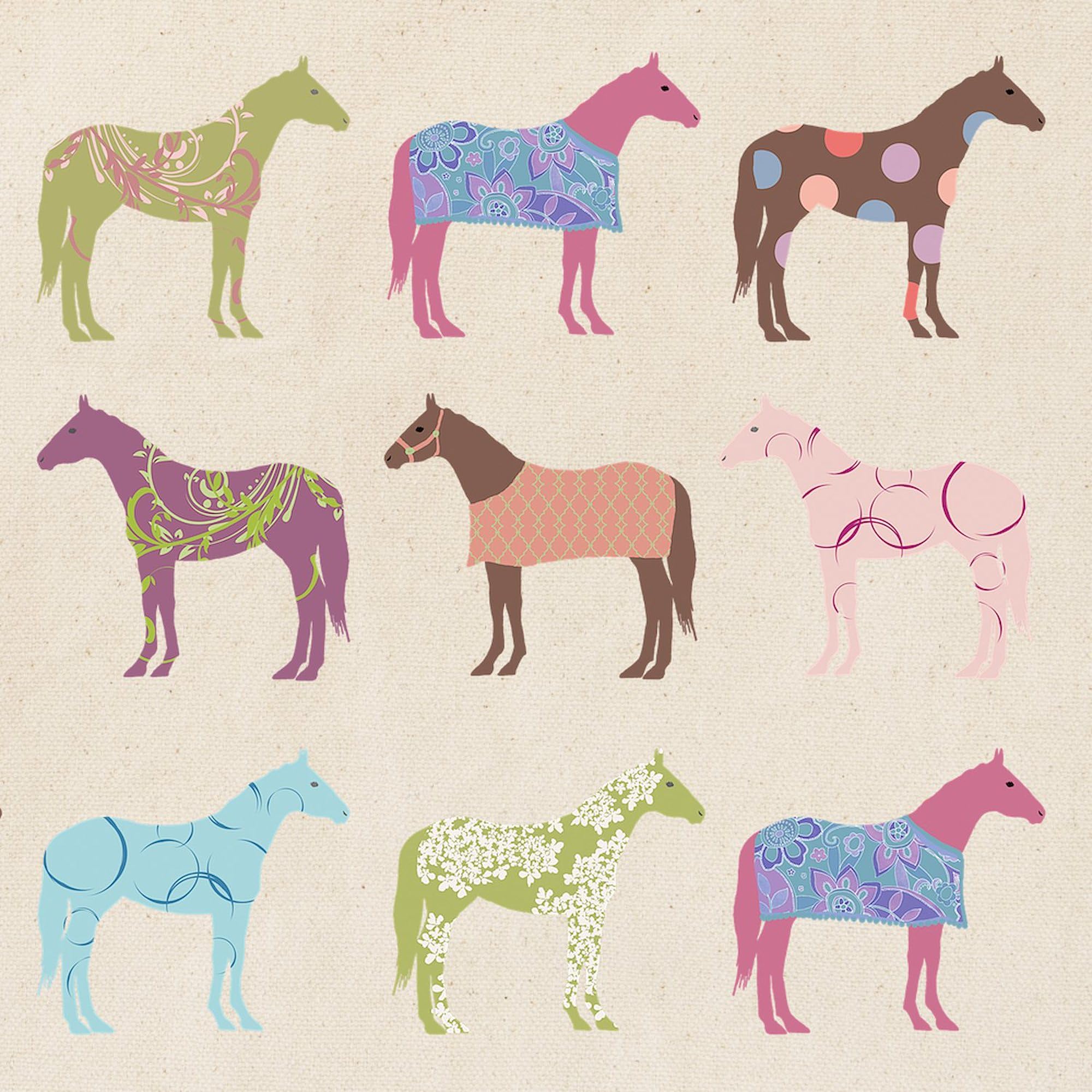 Cafepress Colorful Horse Pattern Tote Bag Natural Canvas Tote Bag, Reusable Shopping Bag