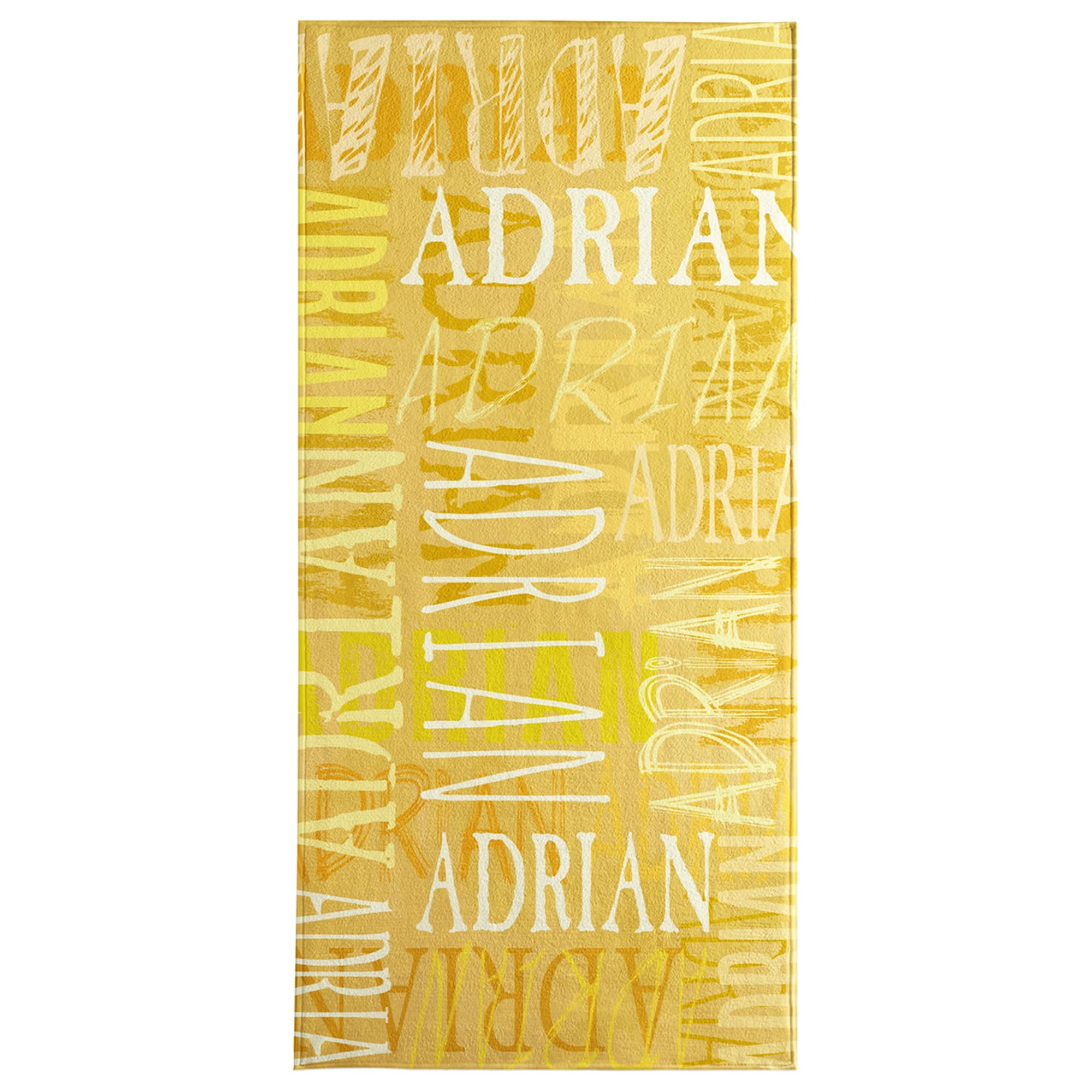 Let'S Make Memories Personalized Beach Towel - Custom Cotton/Poly Blend Pool Towel - Marigold - Personalize With Your Name - Ove