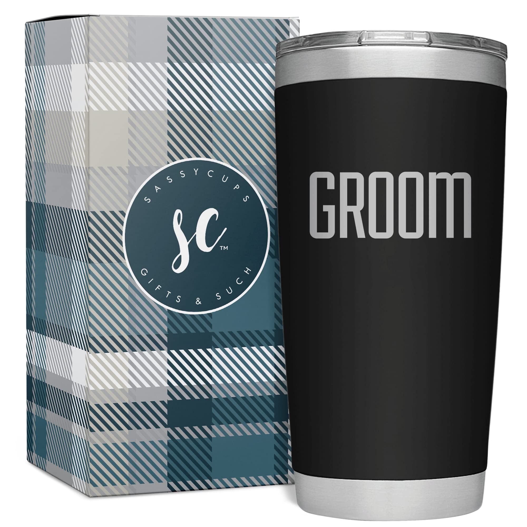 Groom Tumbler - Custom Vacuum Insulated Stainless Steel Groom Cup Mug with Lid and Straw - Cup for Fiance - Coffee Mug for Groom