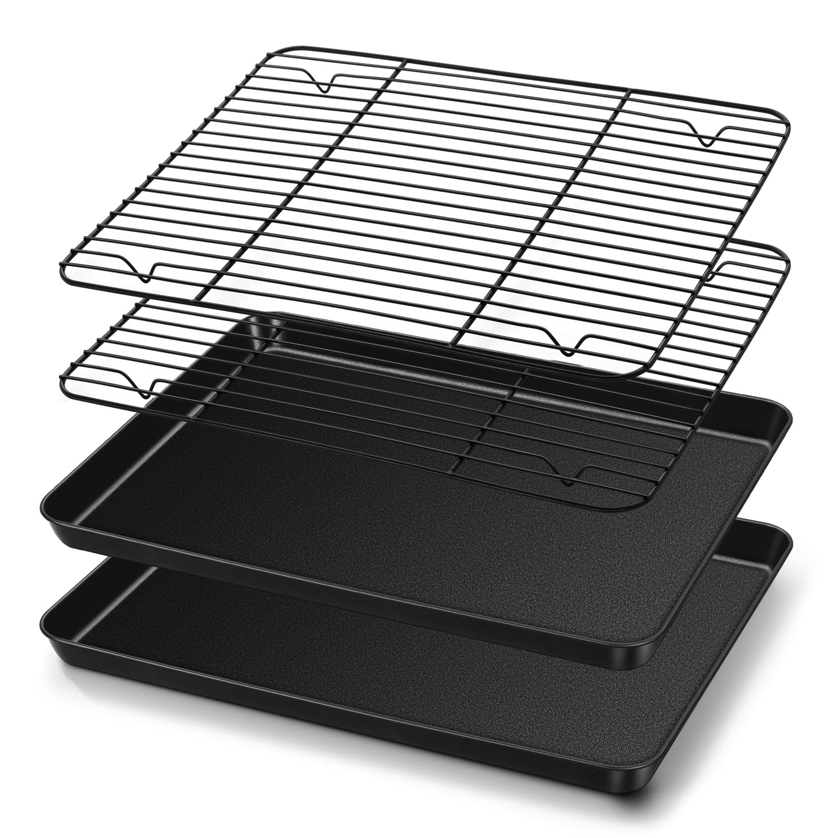 TeamFar Nonstick Baking Sheet with Rack, 1 Pan + 1 Rack, 16 x 12 x 1 Inch