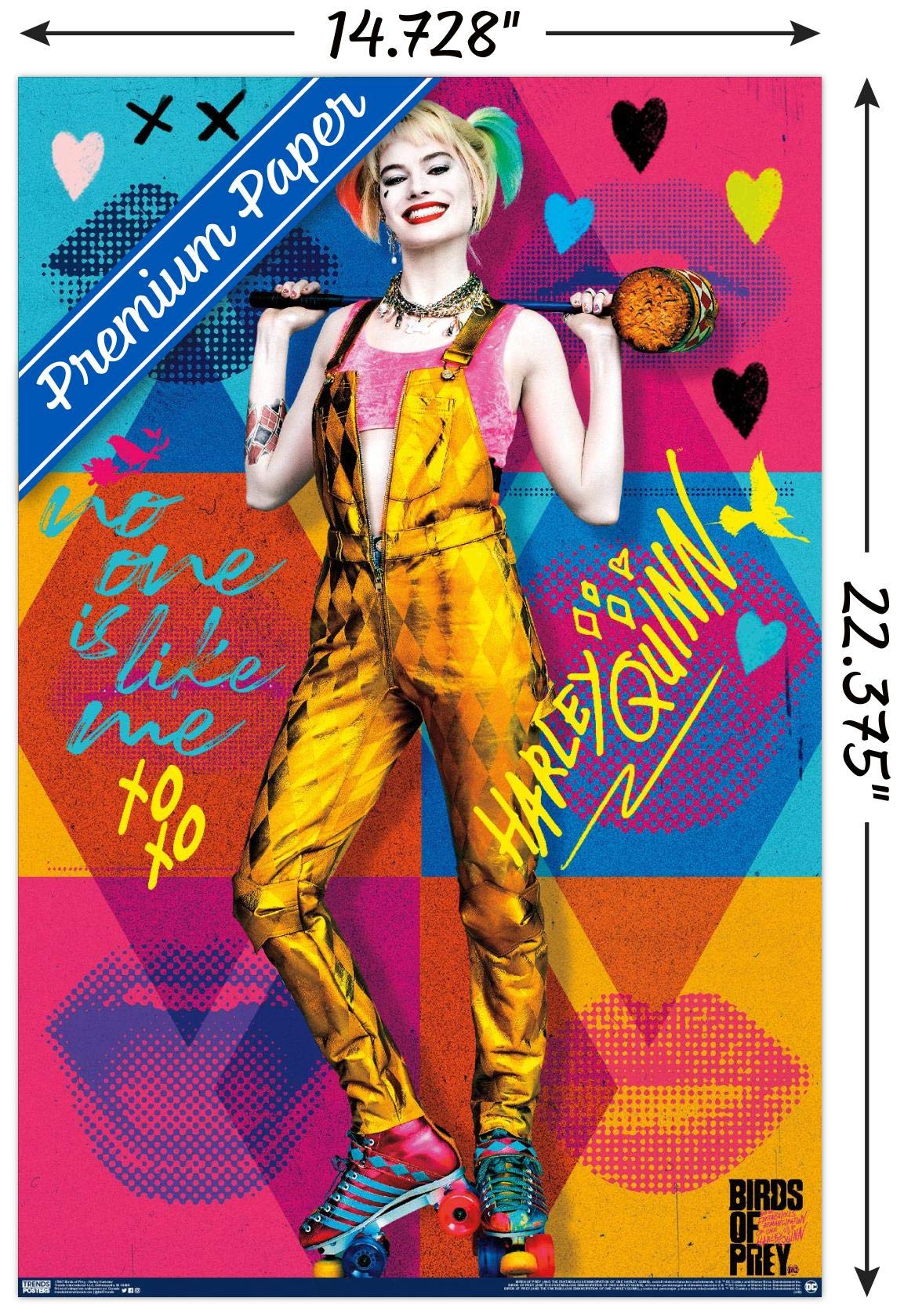 Trends International Dc Comics Movie - Birds Of Prey - Harley Quinn - Hammer Wall Poster, 14.725'' X 22.375'', Premium Unframed
