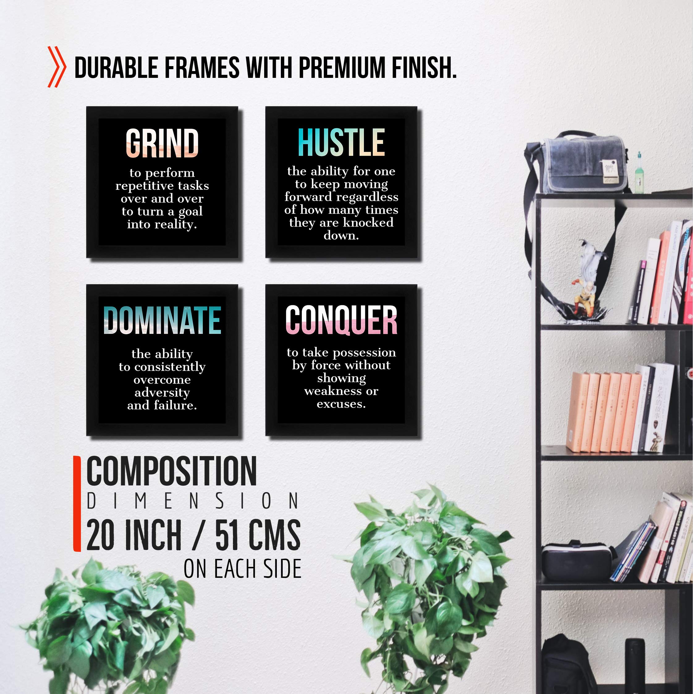 Interio Crafts Motivational Posters for Wall Decor (Set of 4 set 3)