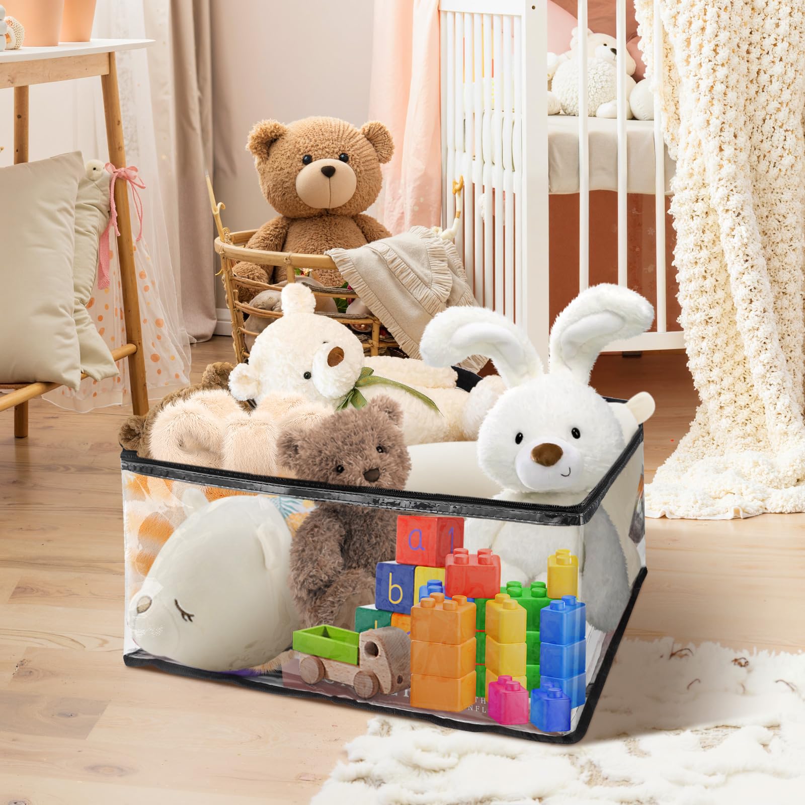 6Pack Clear Clothes Storage Bags, Vinyl Comforter Blanket Storage Bags Closet Organizers and Storage Containers Moving Bags with