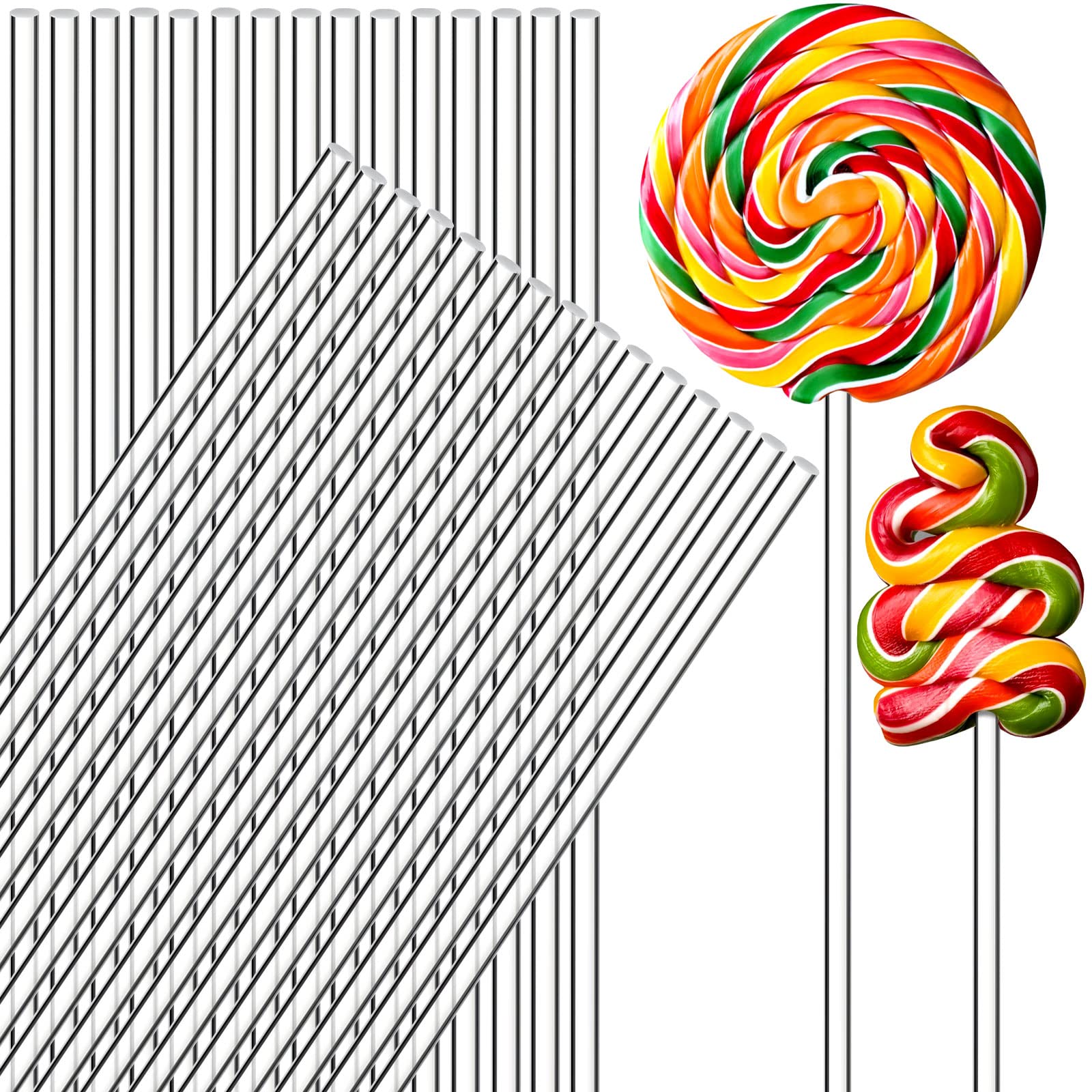 Zopeal 200 Pieces Acrylic Lollipop Sticks Cake Pops Candy Treat Sticks For Wedding Halloween Christmas Candy Cake Pops Toppers C