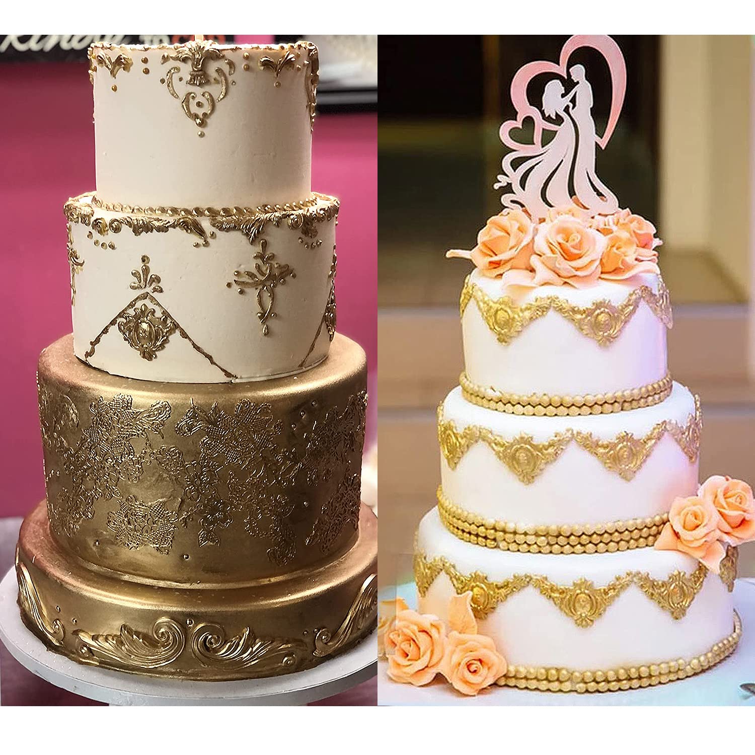 Zixiang Baroque Style Curlicues Scroll Lace Silicone Mold Relief Flower Lace Fondant Molds For Cake Border Decoration Cupcake To