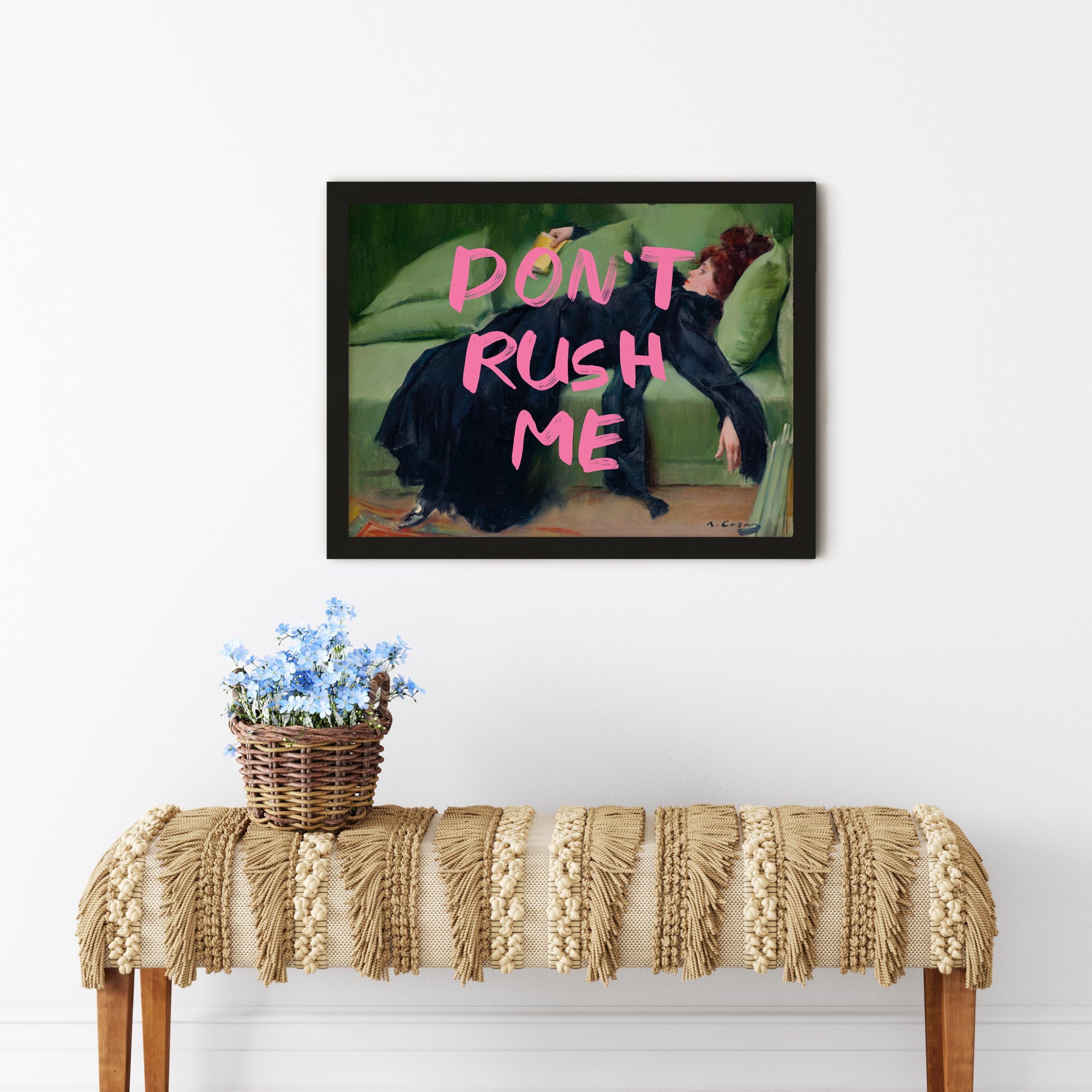 Twodays Maximalist Wall Decor, Eclectic Aesthetic Large Wall Art Print, Don'T Rush Me Altered Portrait, Antique Victorian Poster