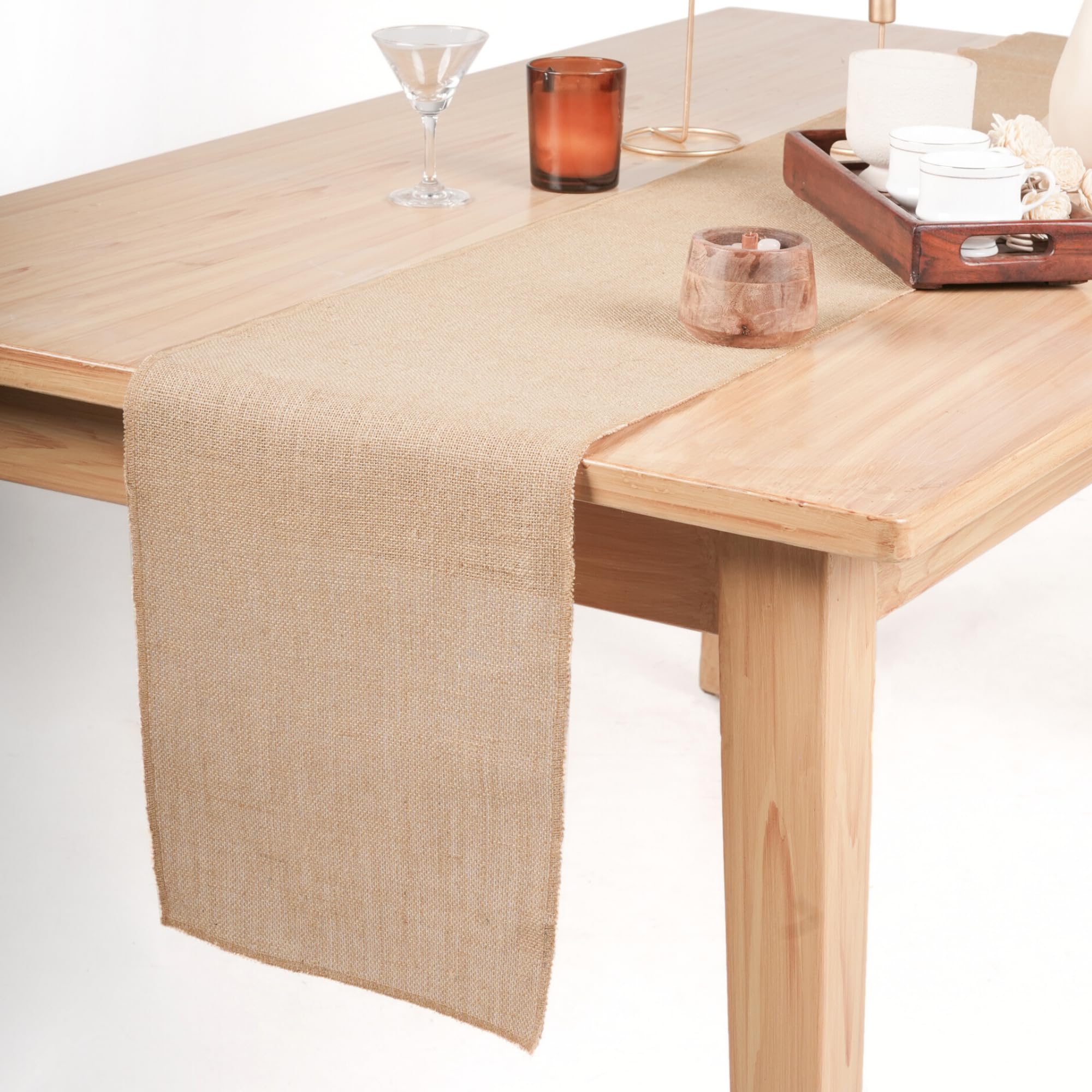 Rajrang Burlap Table Runner 12 Inch X 10 Yard Natural Rustic Farmhouse Jute Roll D  Cor For Parties, Weddings And Outdoor