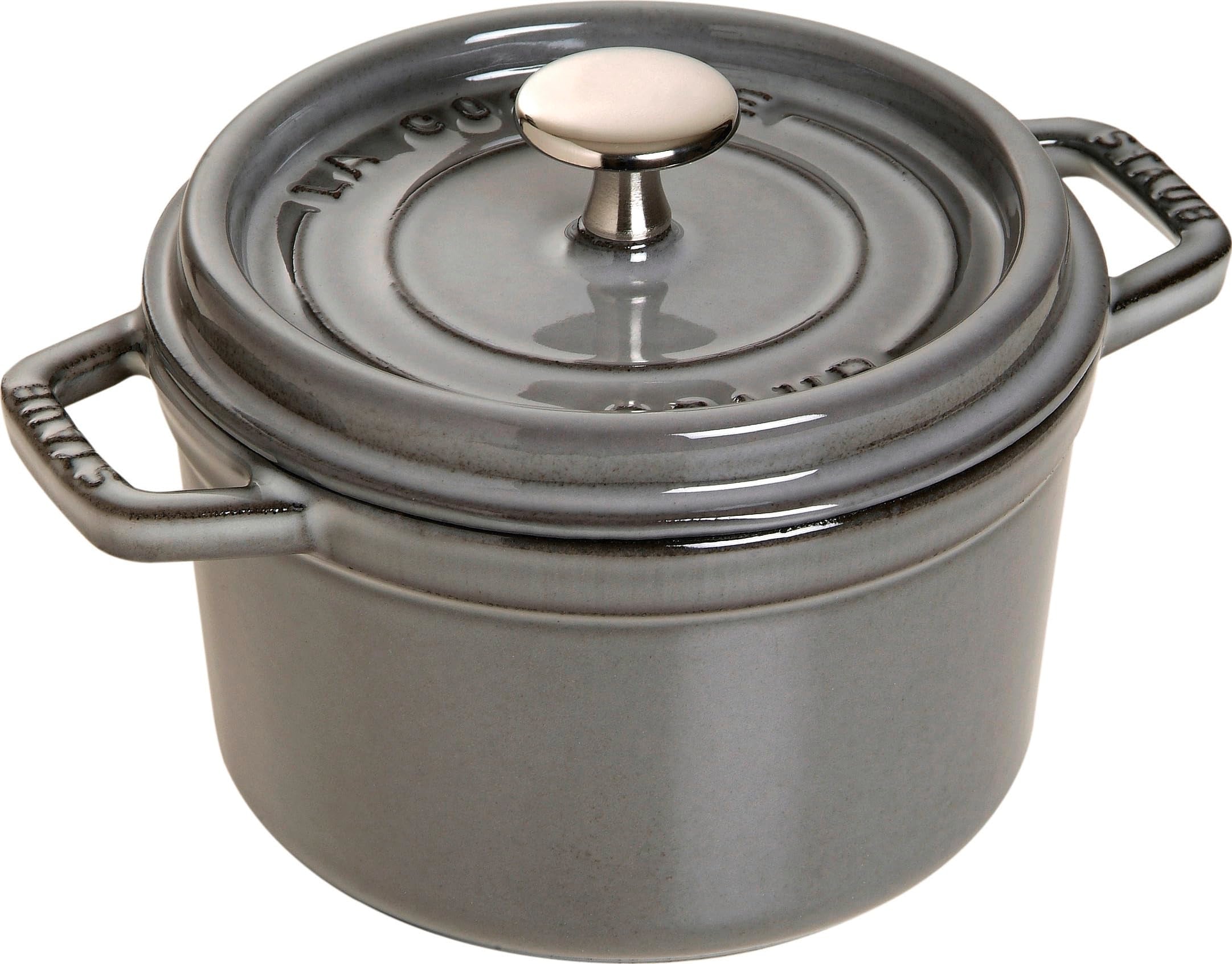 Staub Mini Round Cocotte - 1.5Qt - Graphite Grey