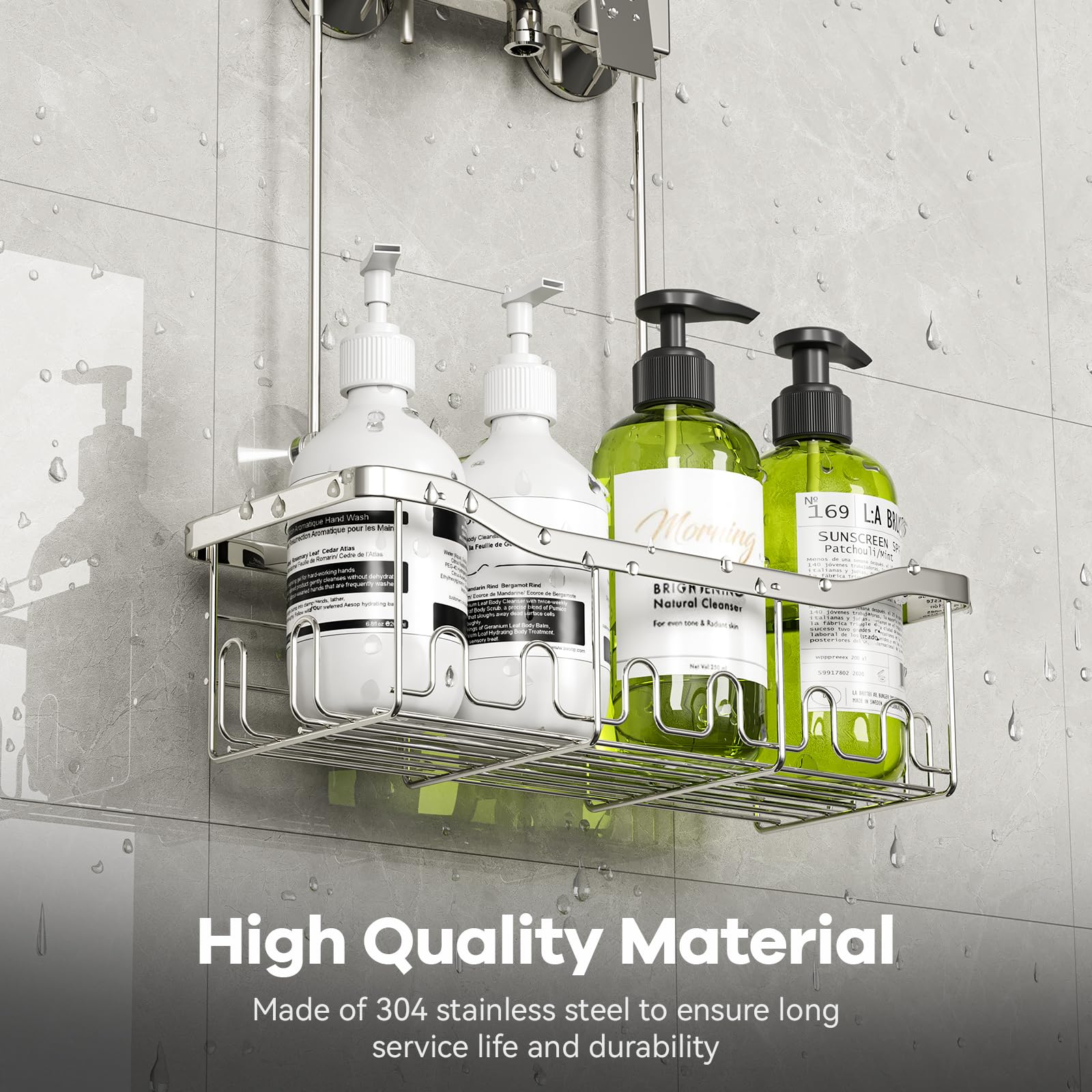 Byt Shower Caddy Hanging, Shower Organizer Hanging For Bathroom, Shower Basket With Hooks, Shower Storage, Shower Shelf No Drill