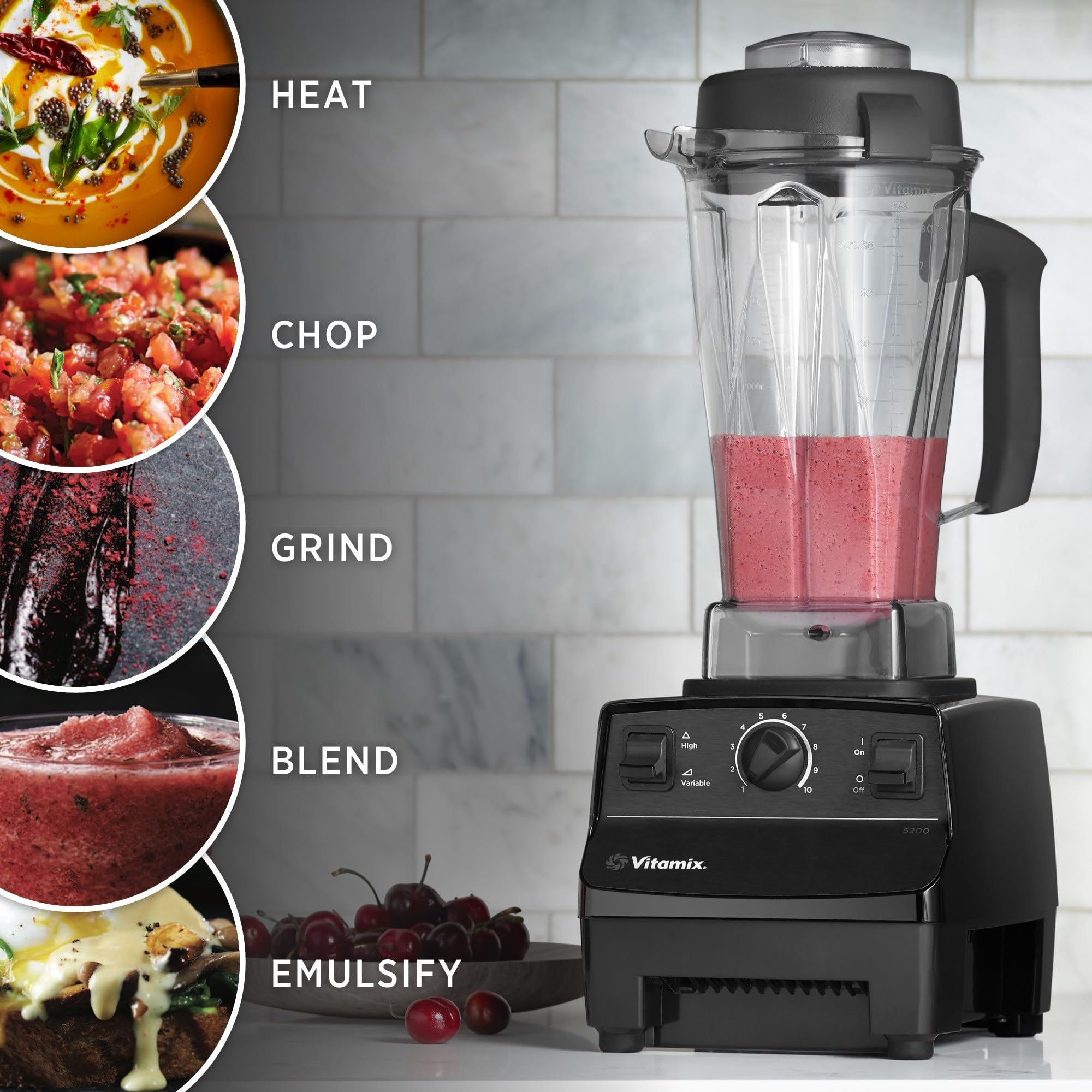 Vitamix, White 5200 Blender, Professional-Grade, 64 Oz. Container, Self-Cleaning, 64 Fl Oz