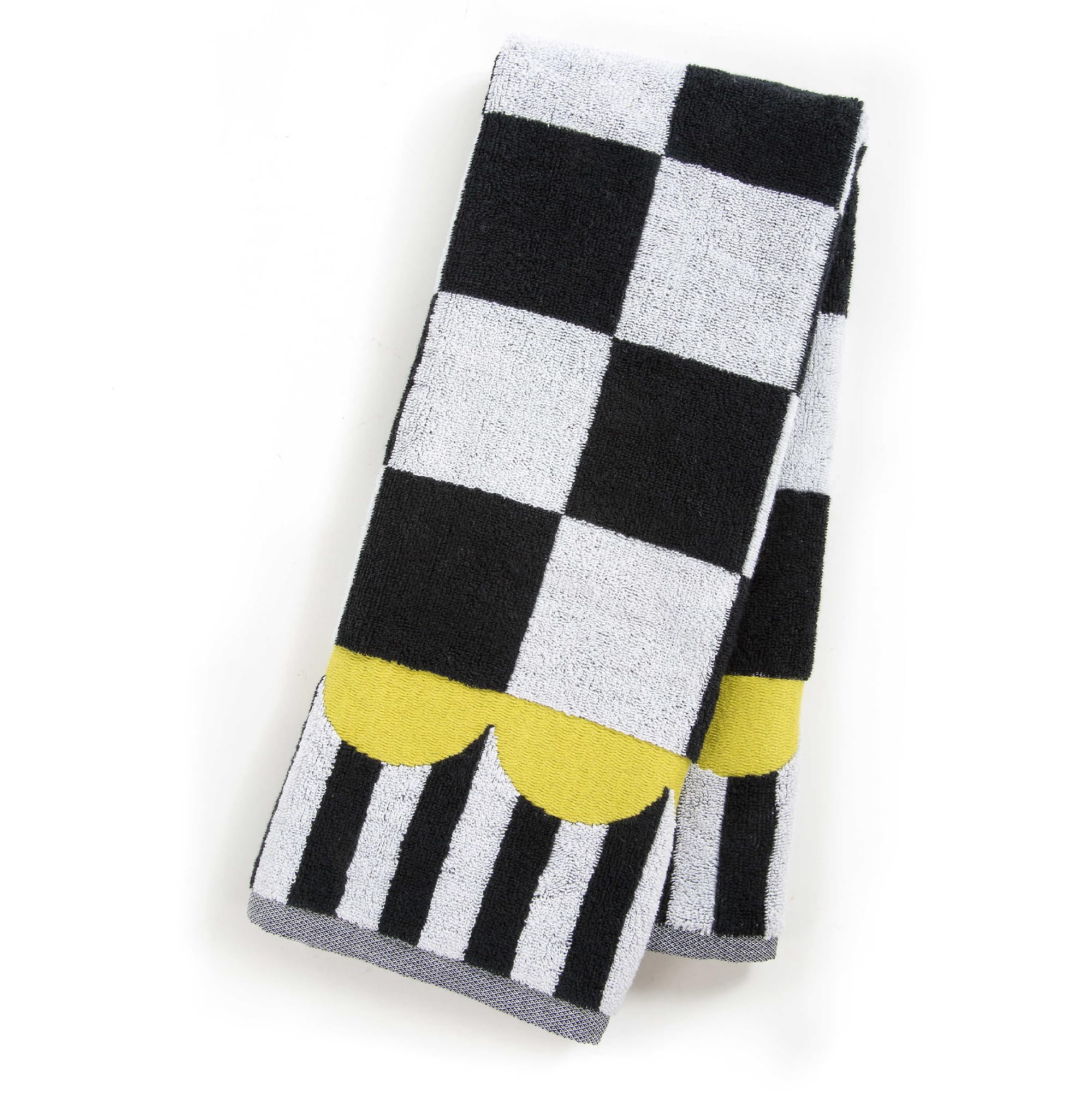 Mackenzie-Childs Hand Towel, Cute Decorative Hand Towel For Bathroom And Kitchen, Black-And-White Courtly Check